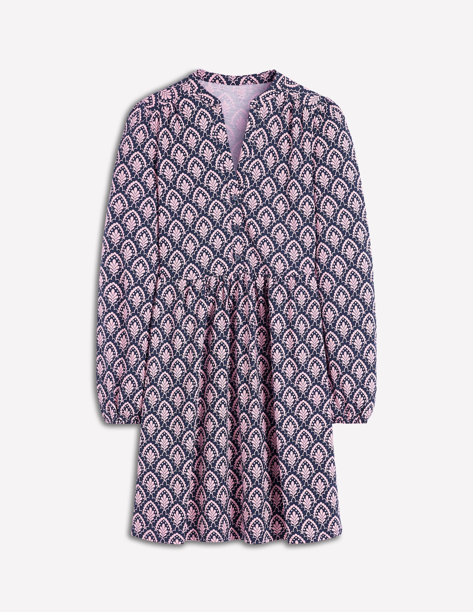 Amy Short Jersey Dress-French Navy, Petal Terrace-6