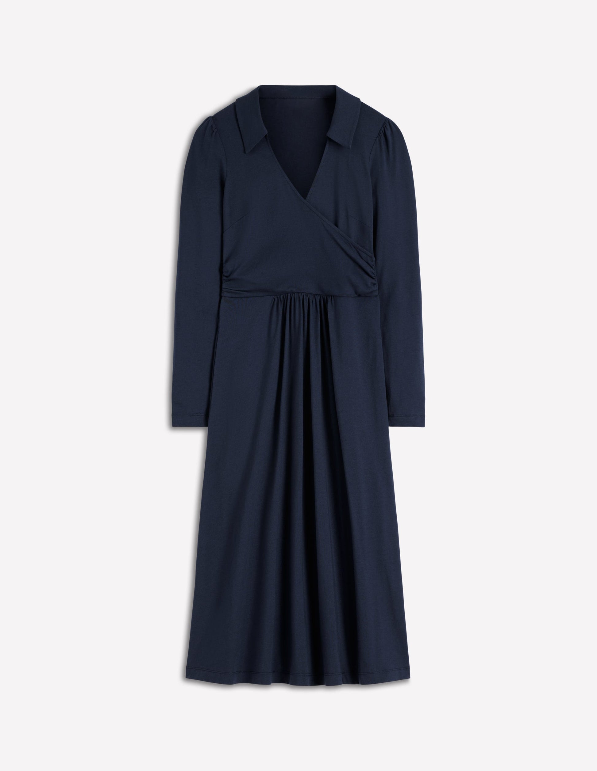 Carla Jersey Wrap Dress-Navy-6