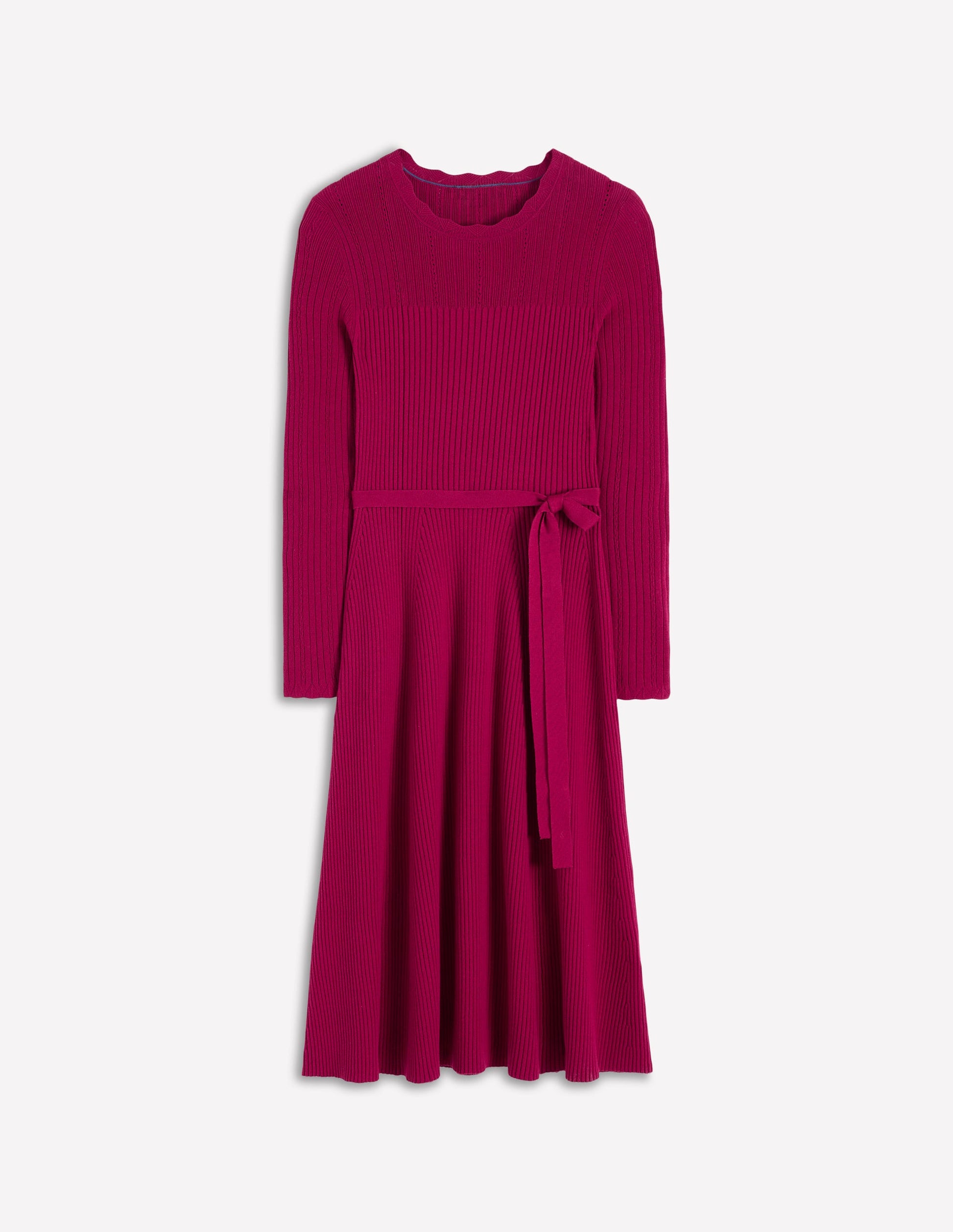knee length dresses for ladies Dark Green Knitted Long Sleeve Midi Dress
