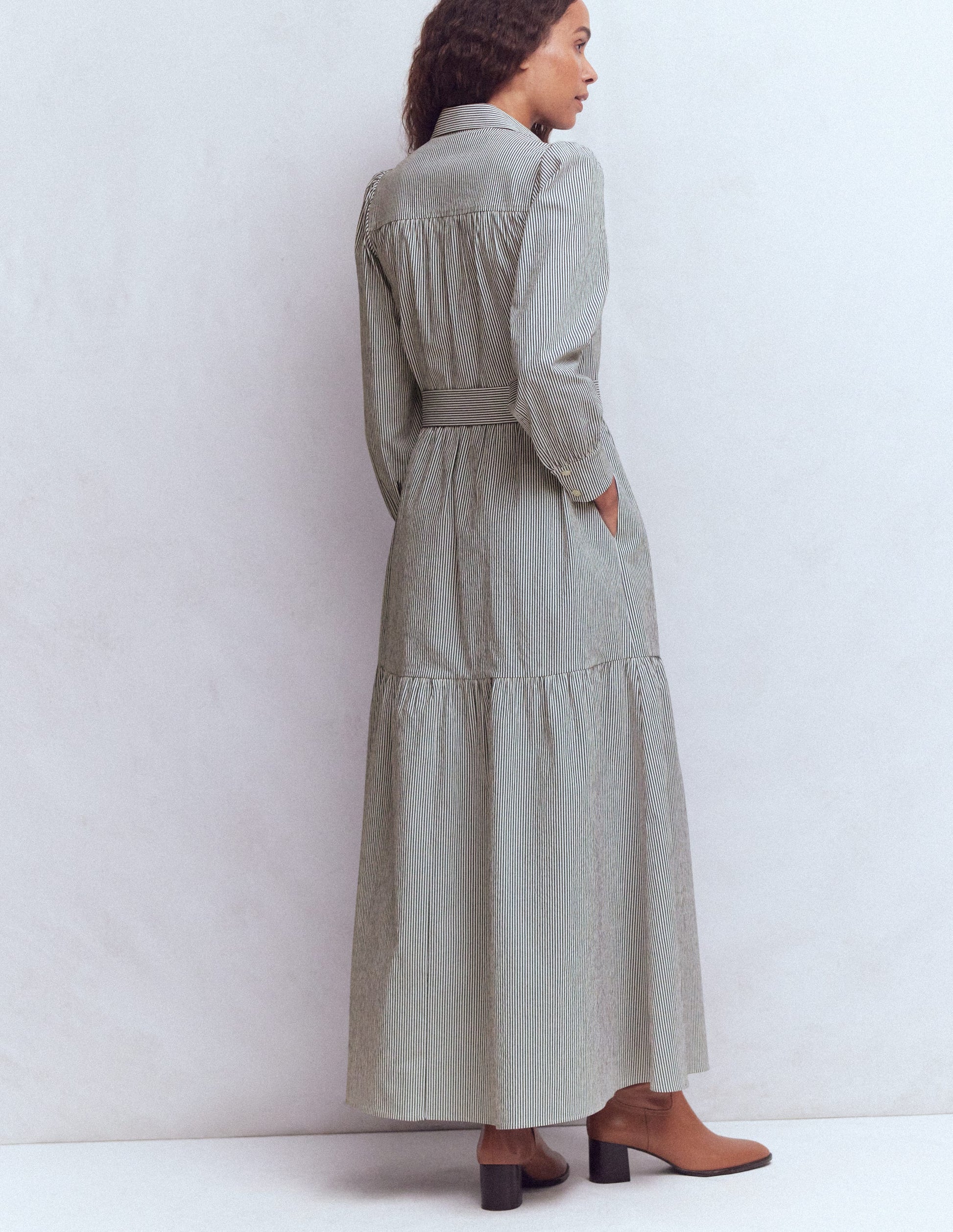 Ellie Cotton Maxi Shirt Dress-Texture Stripe | Boden USA Ellie Cotton Maxi Shirt Dress-Texture Stripe | Boden USA