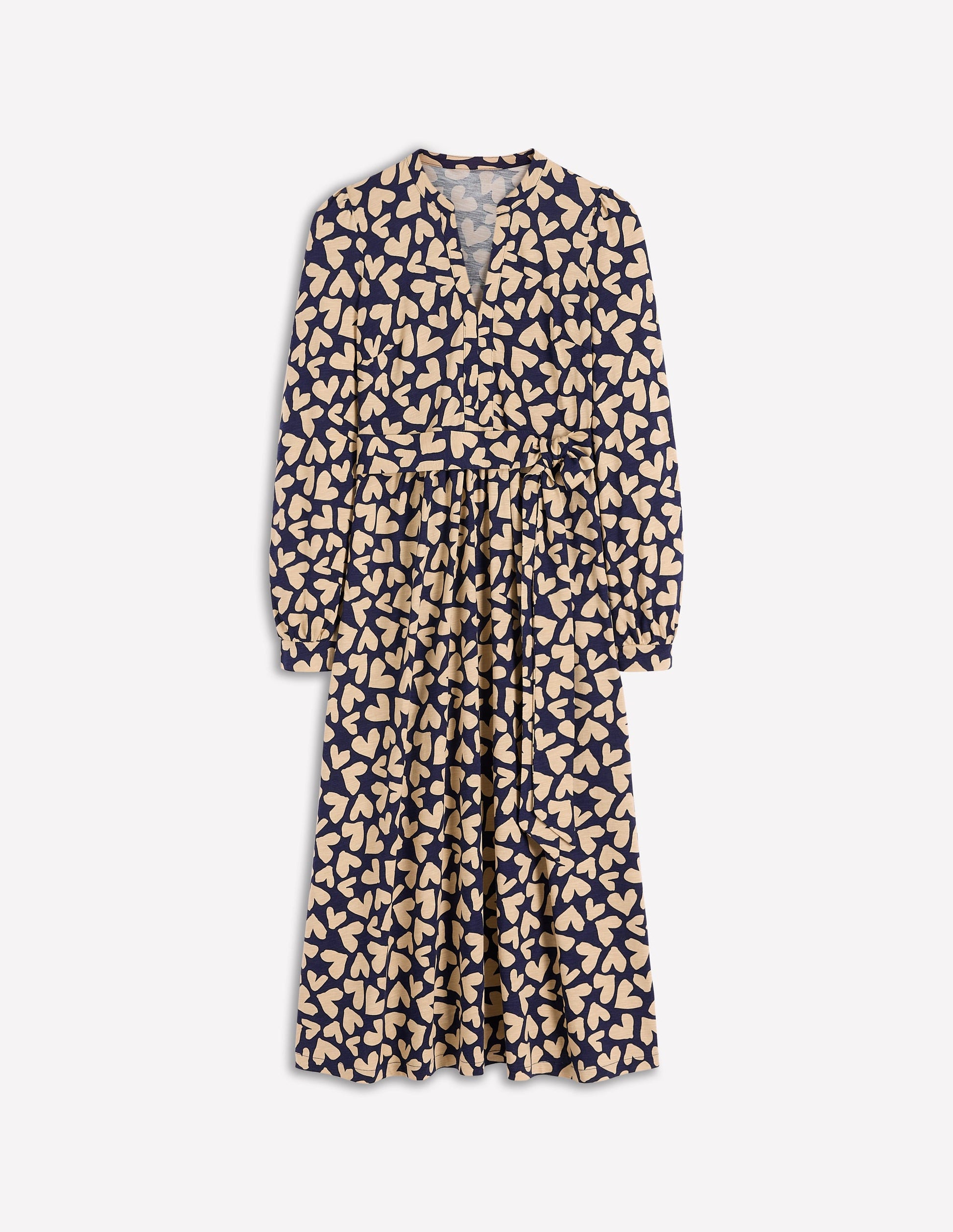 naomi notch jersey maxi dress Naomi Long Sleeve Jersey Dress - French Navy, Heart Scatter