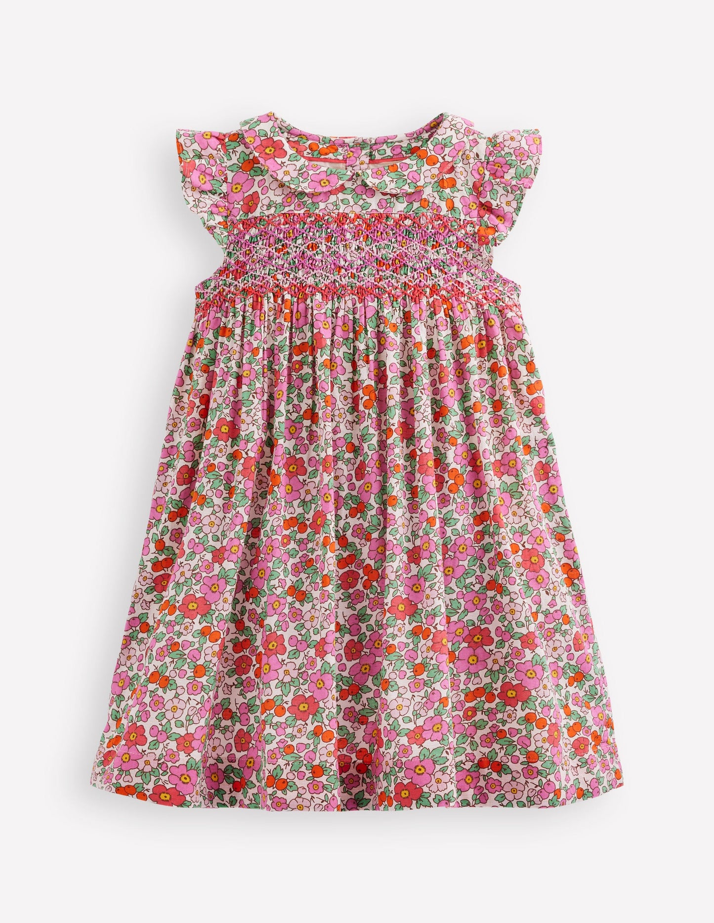 Adeline Smocked Dress-Pink Apple Blossom Floral