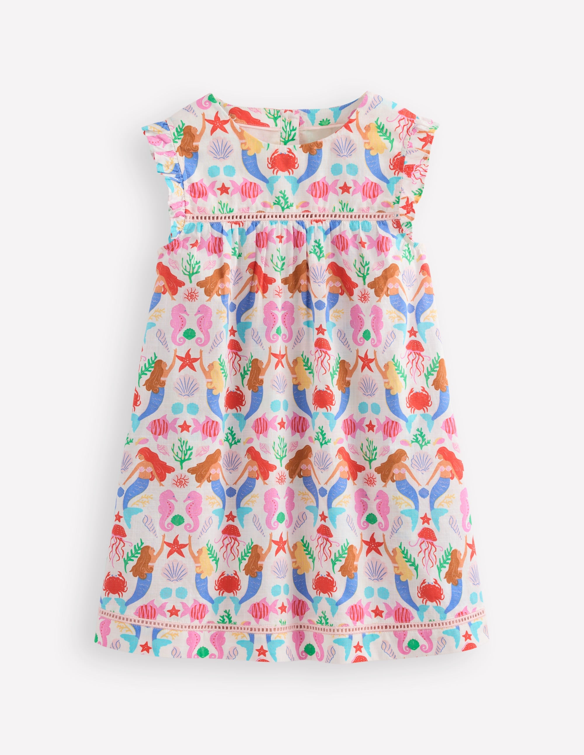Celia Woven Holiday Dress-Ivory Mermaids - Image 1