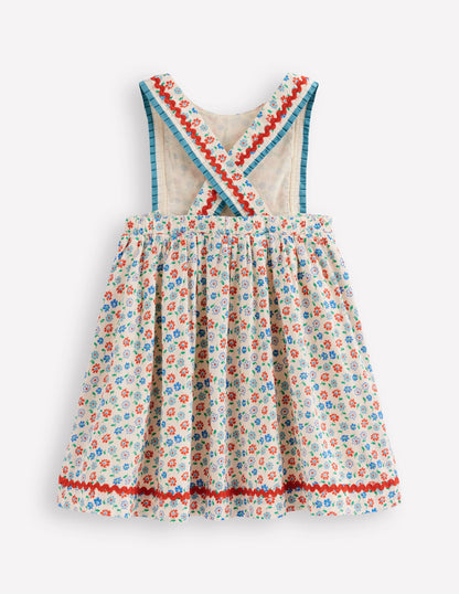 Gladys Pinafore Dress-Vanilla White Vintage Daisy