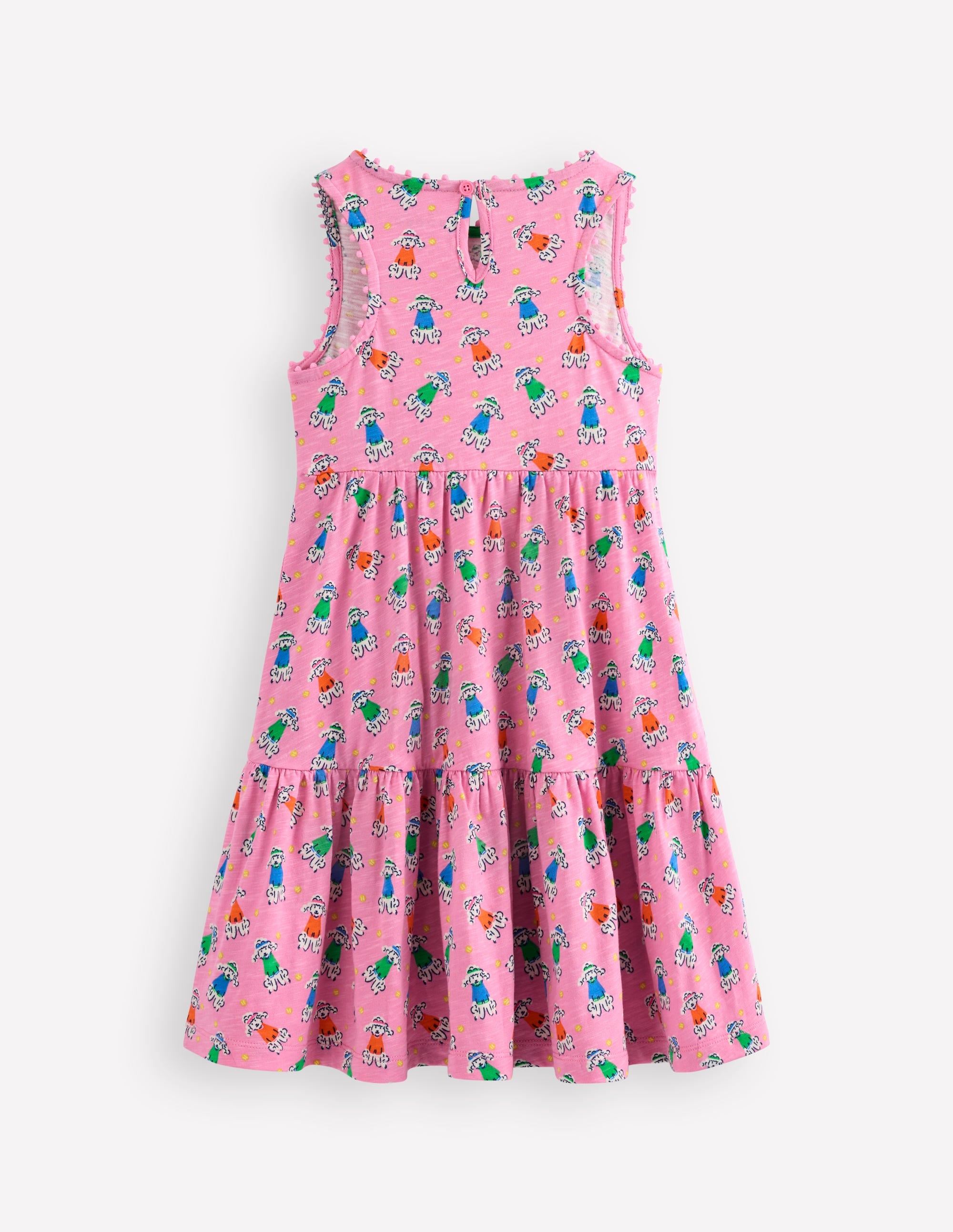 Ali Pom Trim Jersey Dress-Cosmos Pink Sporty Poodle - Image 2