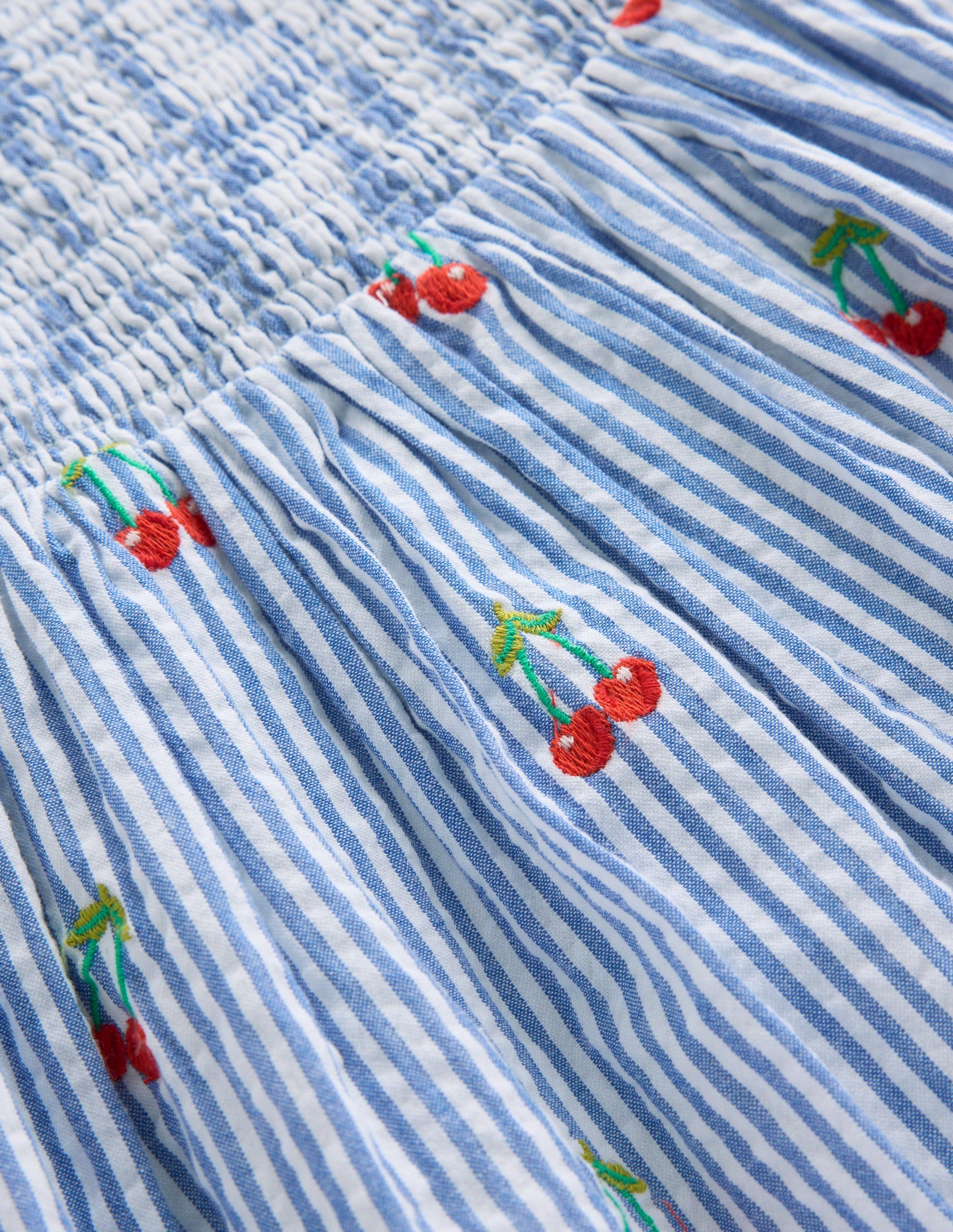 Luella Frill Maxi Sundress-Blue/White Cherries-3
