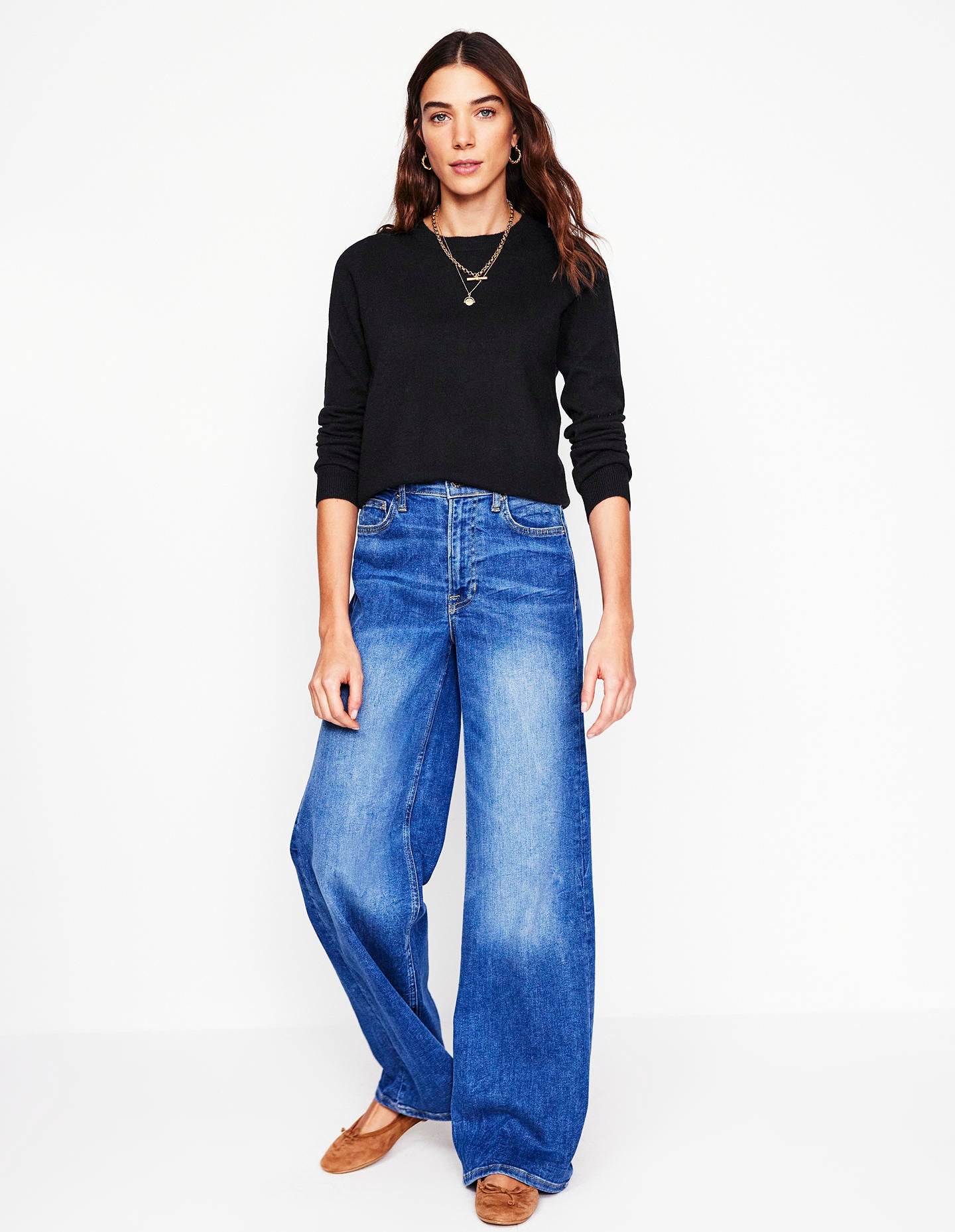 Eva Cashmere Crew Neck Sweater-Black-4