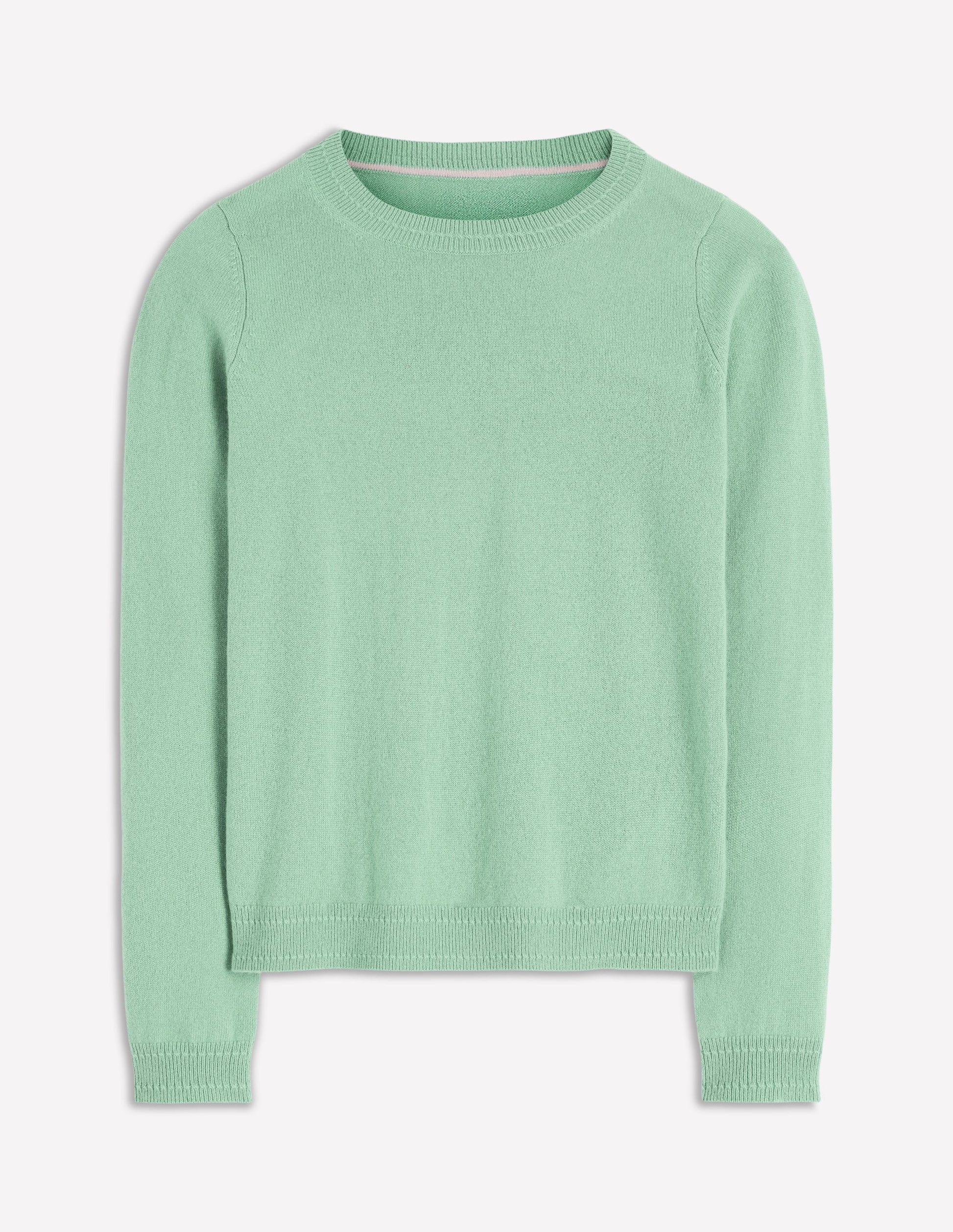 Eva Cashmere Crew Neck Sweater-Celadon Blue-5