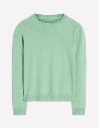 Eva Cashmere Crew Neck Sweater-Celadon Blue-5