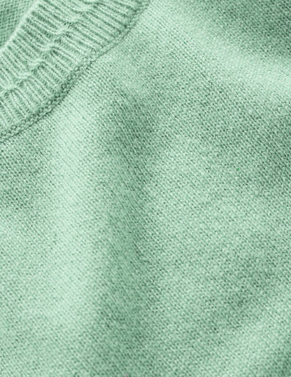 Eva Cashmere Crew Neck Sweater-Celadon Blue-6