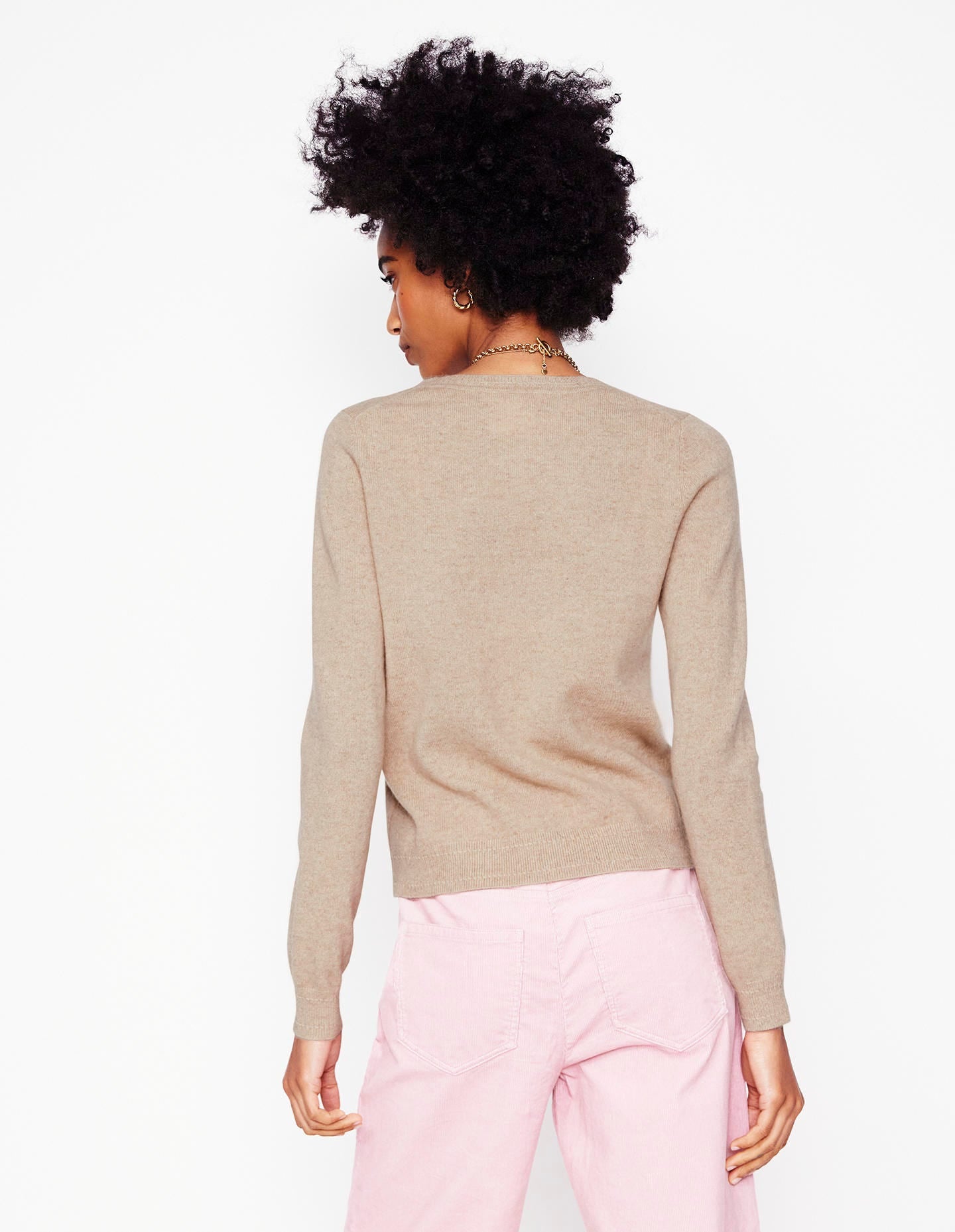 Eva Cashmere Crew Neck Sweater-Chinchilla Melange - Image 2