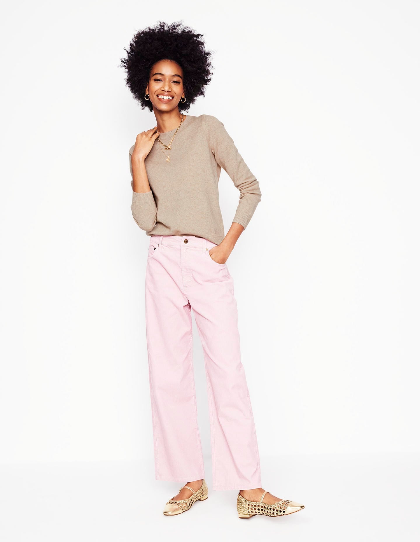 Eva Cashmere Crew Neck Sweater-Chinchilla Melange - Image 4