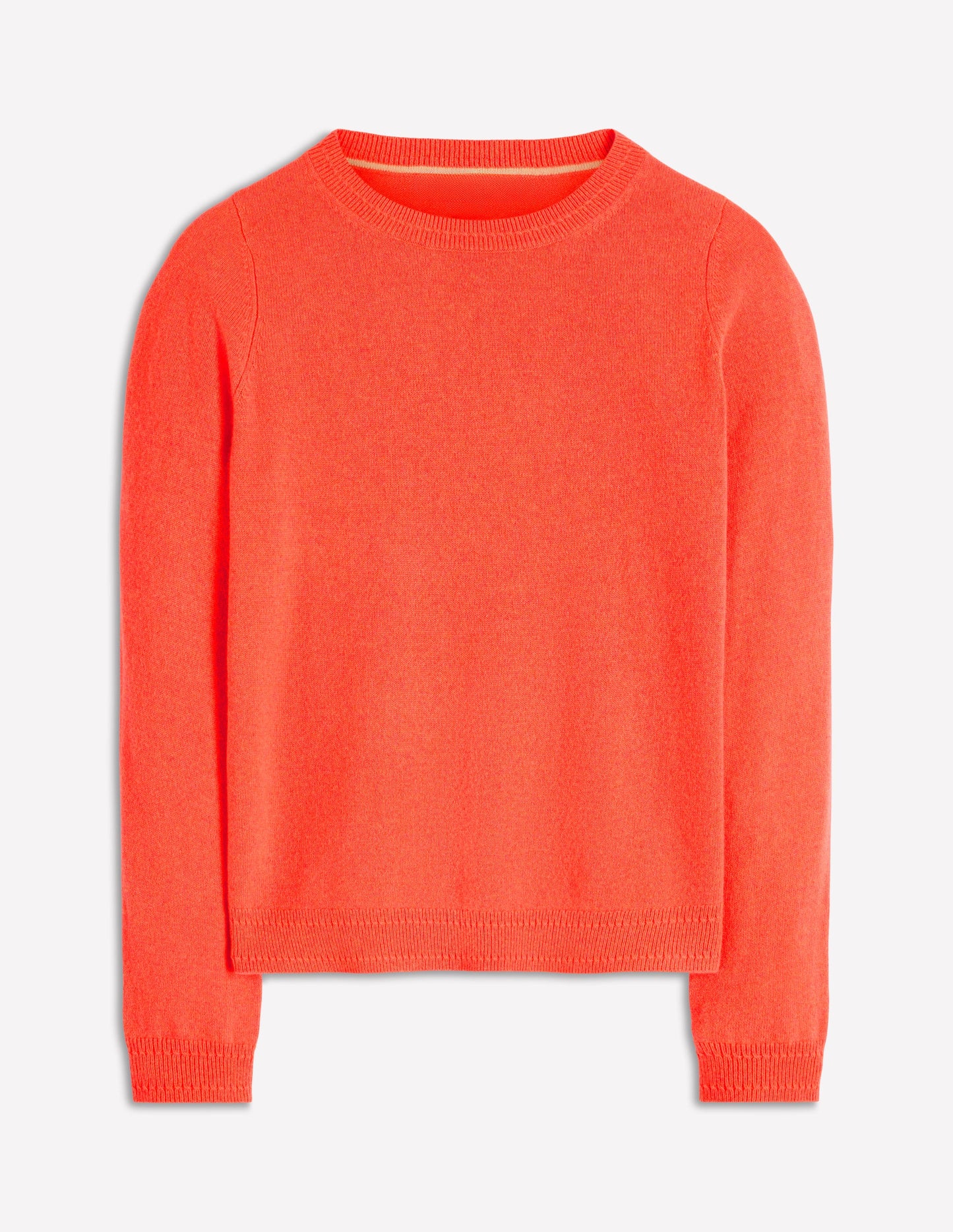 Eva Cashmere Crew Neck Sweater-Fiery Orange Melange