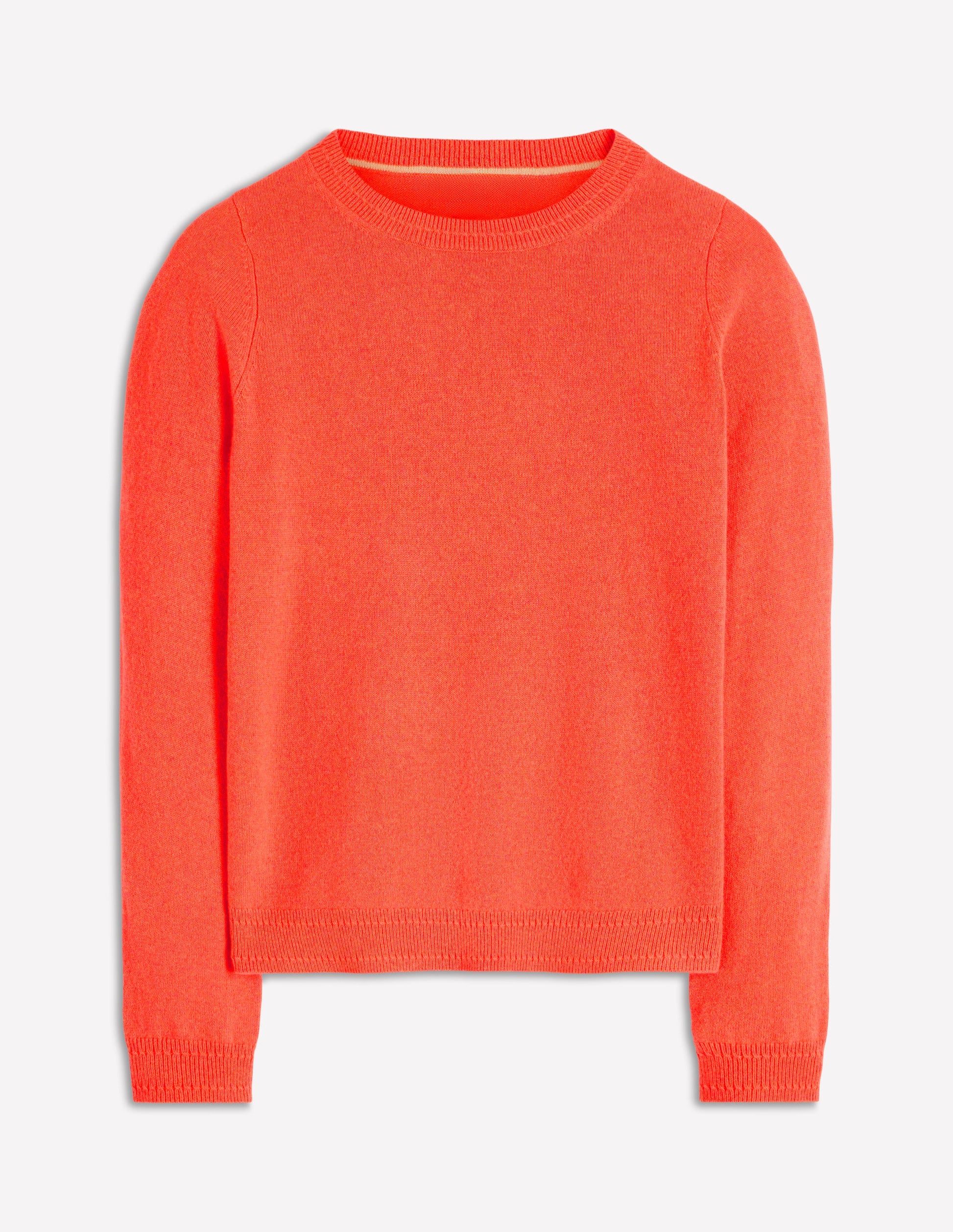 Eva Cashmere Crew Neck Sweater-Fiery Orange Melange-5