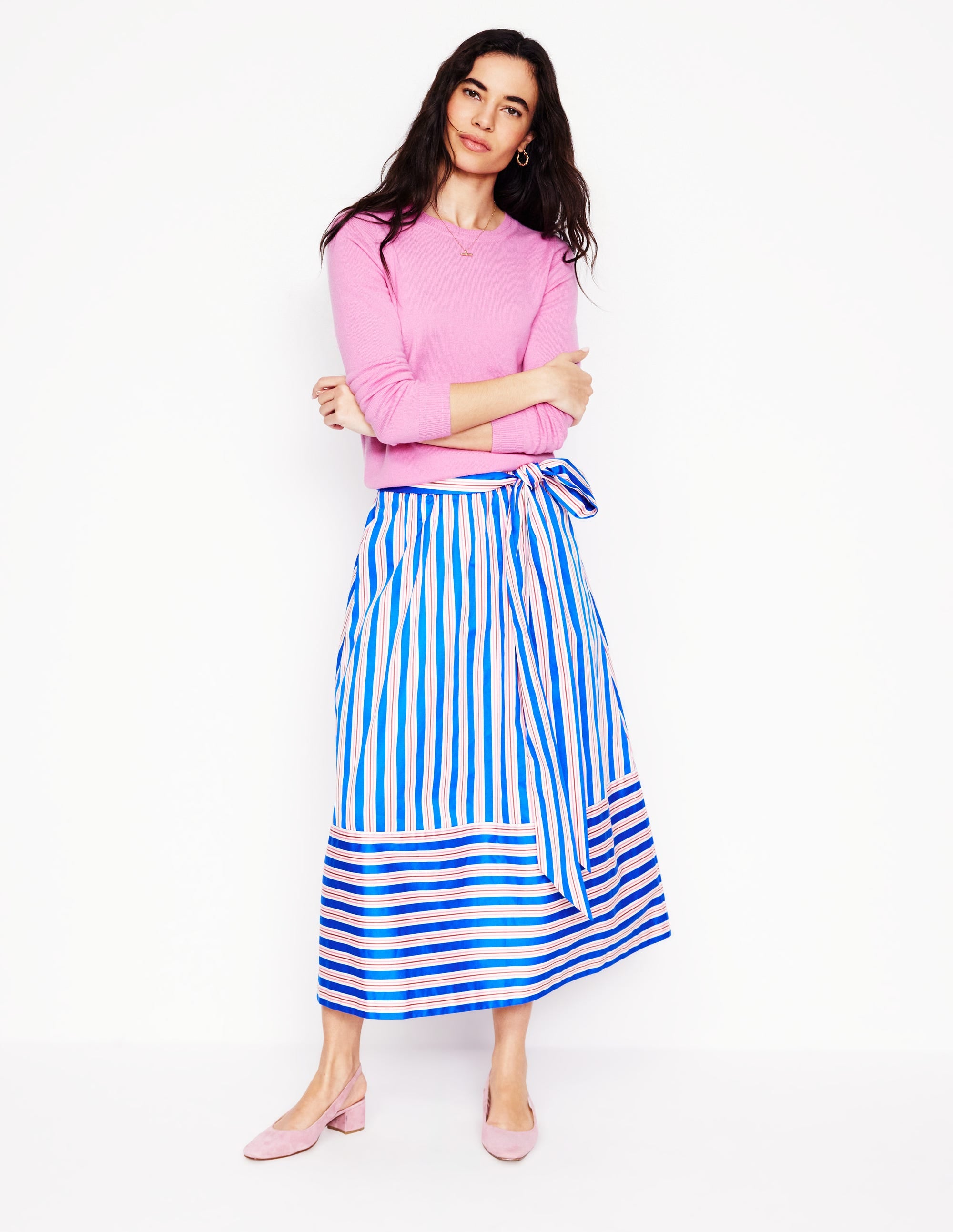 Eva Cashmere Crew Neck Sweater-Meadowsweet Pink - Image 4