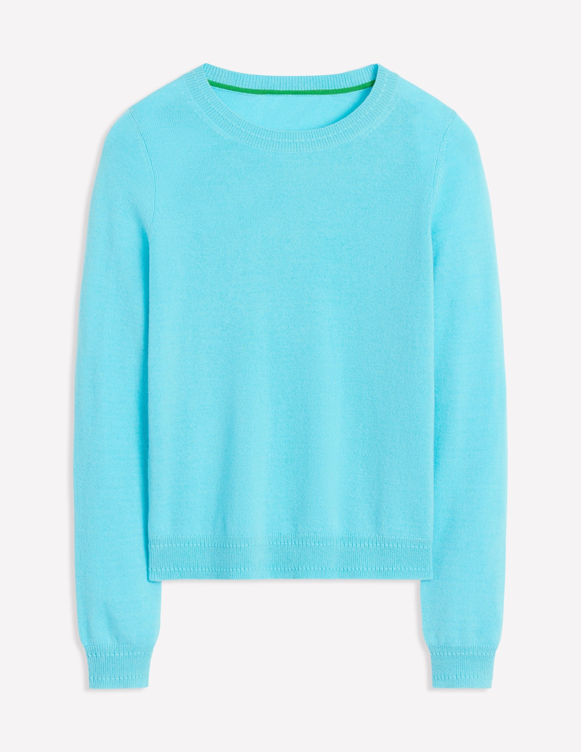 Eva Cashmere Crew Neck Sweater-Caribbean Blue - Image 5