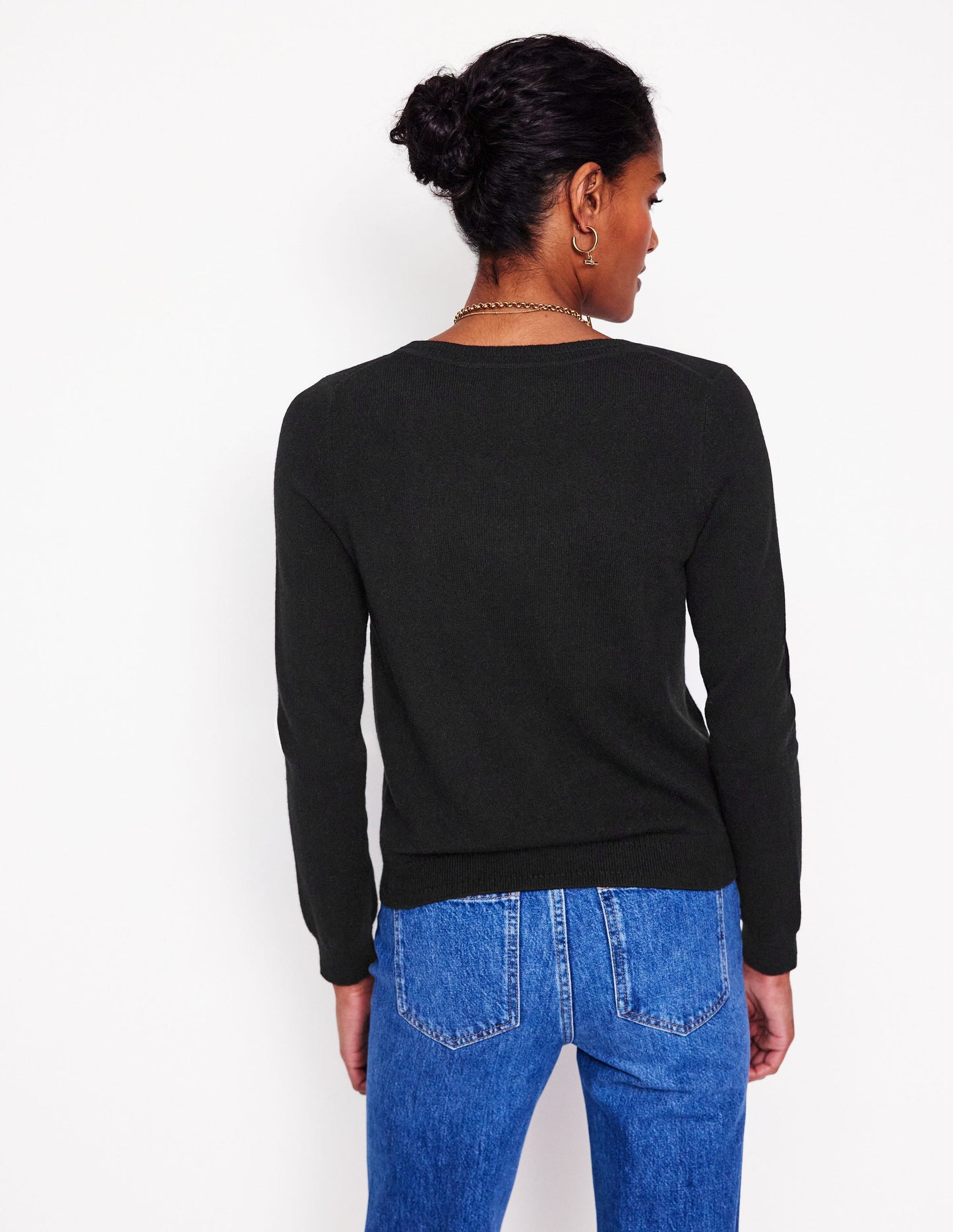 Eva Cashmere V-Neck Sweater-Black