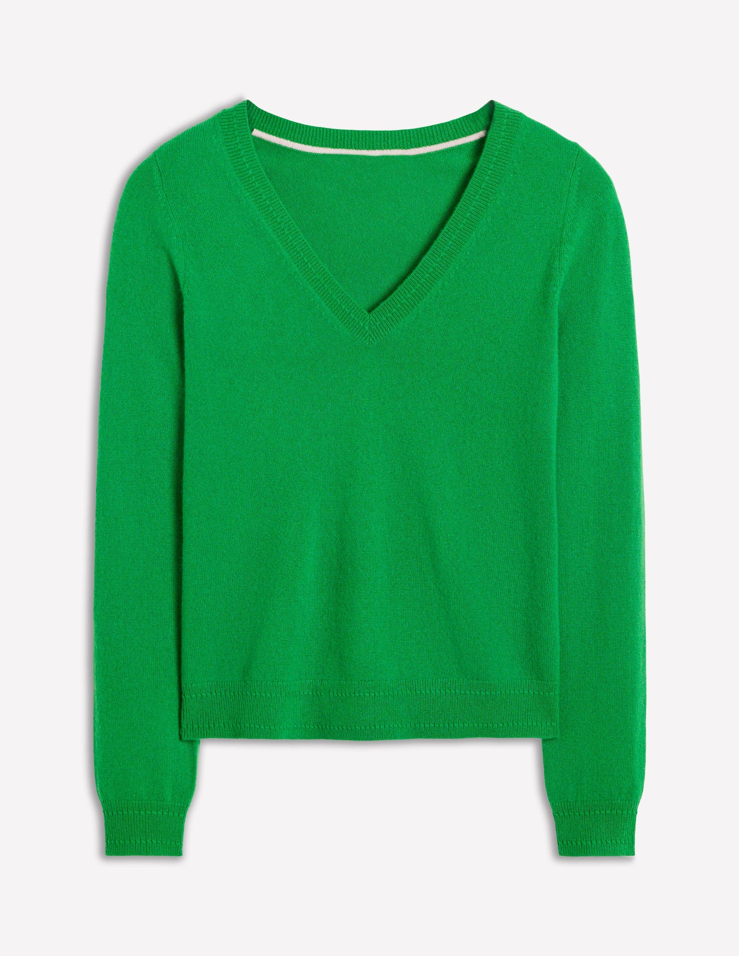 Eva Cashmere V-Neck Sweater-Paradise Green