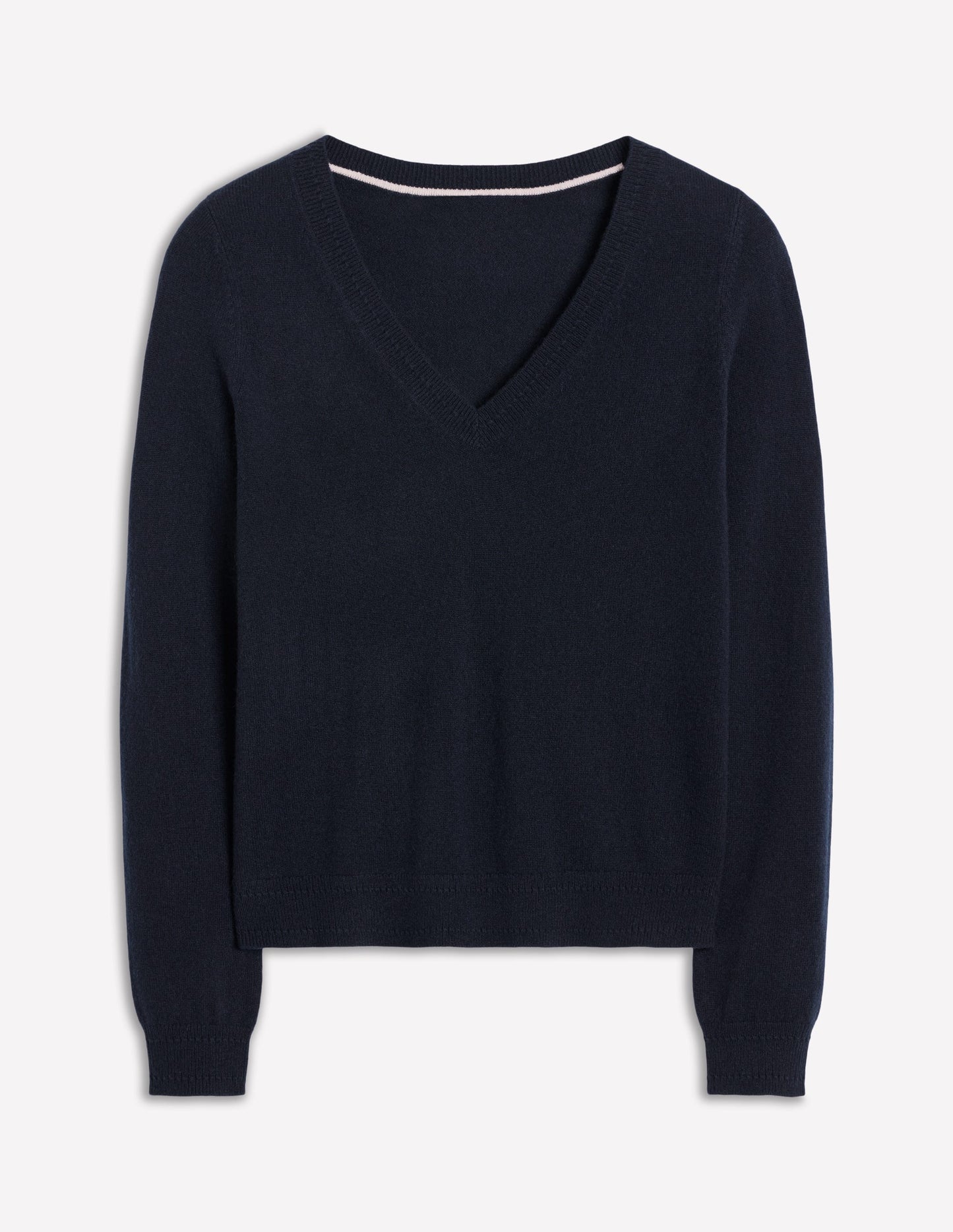 Eva Cashmere V-Neck Sweater-Navy