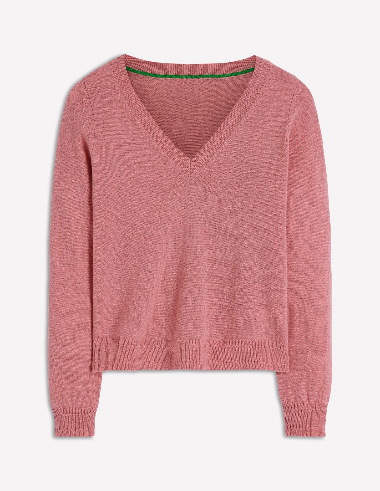 Eva Cashmere V-Neck Sweater-Camelia Pink