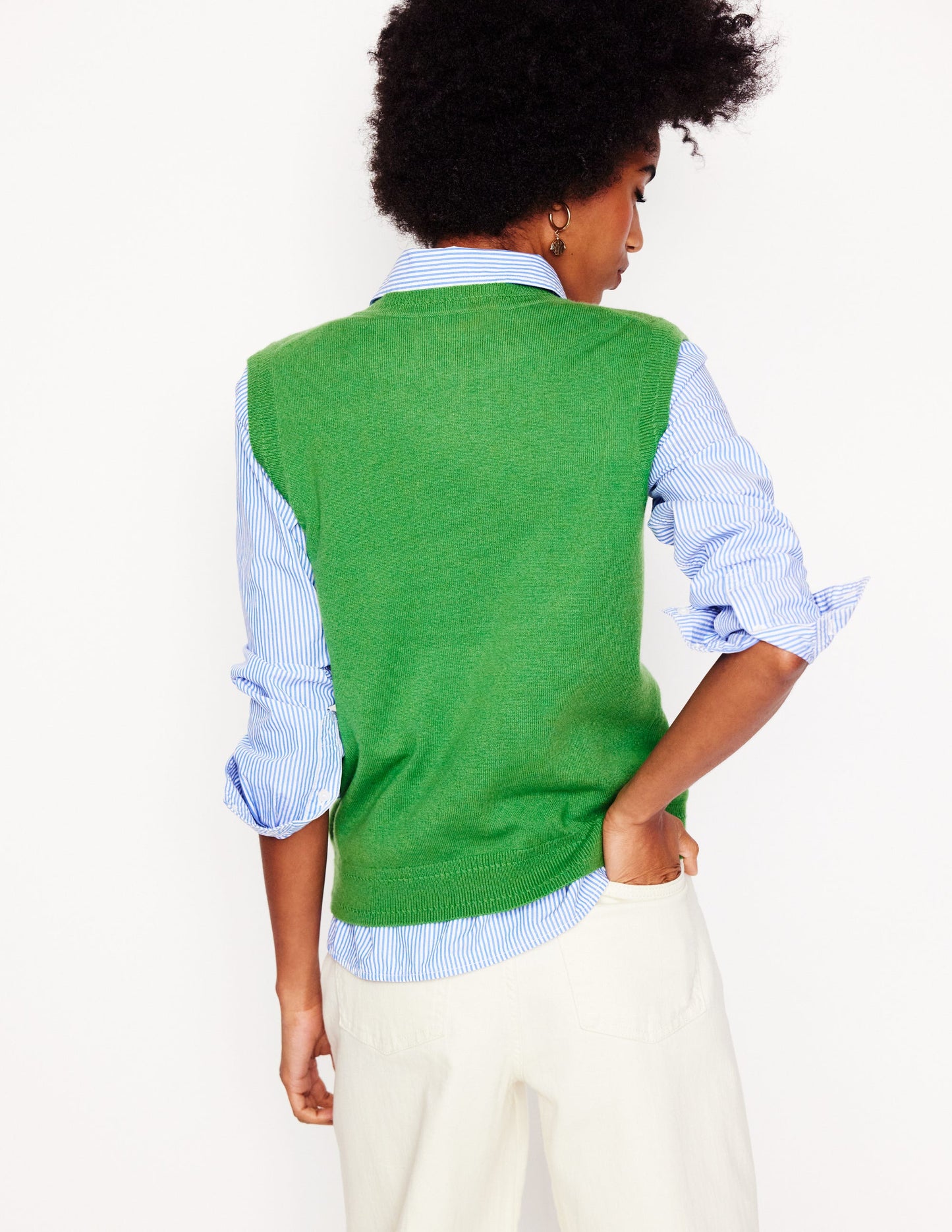 Eva Cashmere Vest-Paradise Green