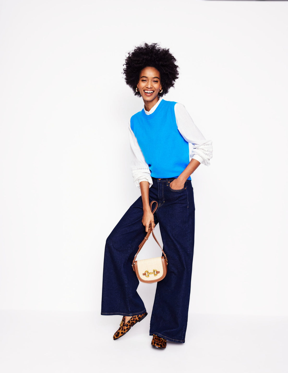 Eva Cashmere Vest-Cerulean Blue - Image 5