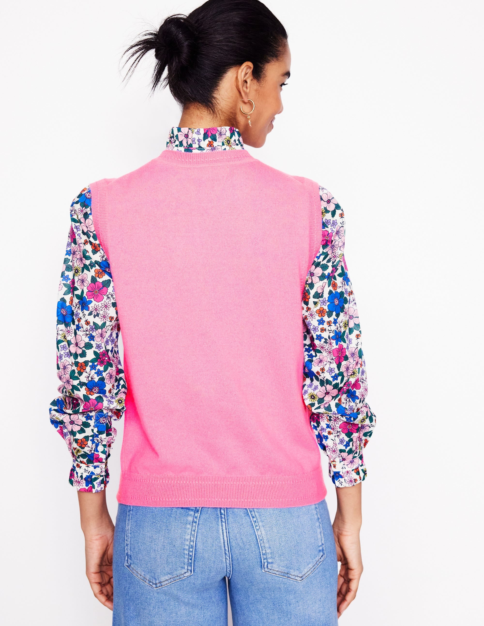 Eva Cashmere Vest-Meadowsweet Pink - Image 4