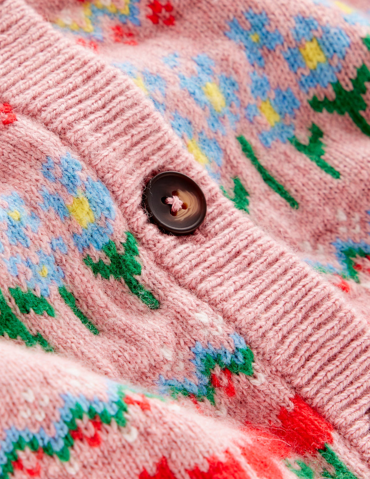 Edie Fair Isle Cardigan-Meadowsweet Pink, Flowers - Image 10