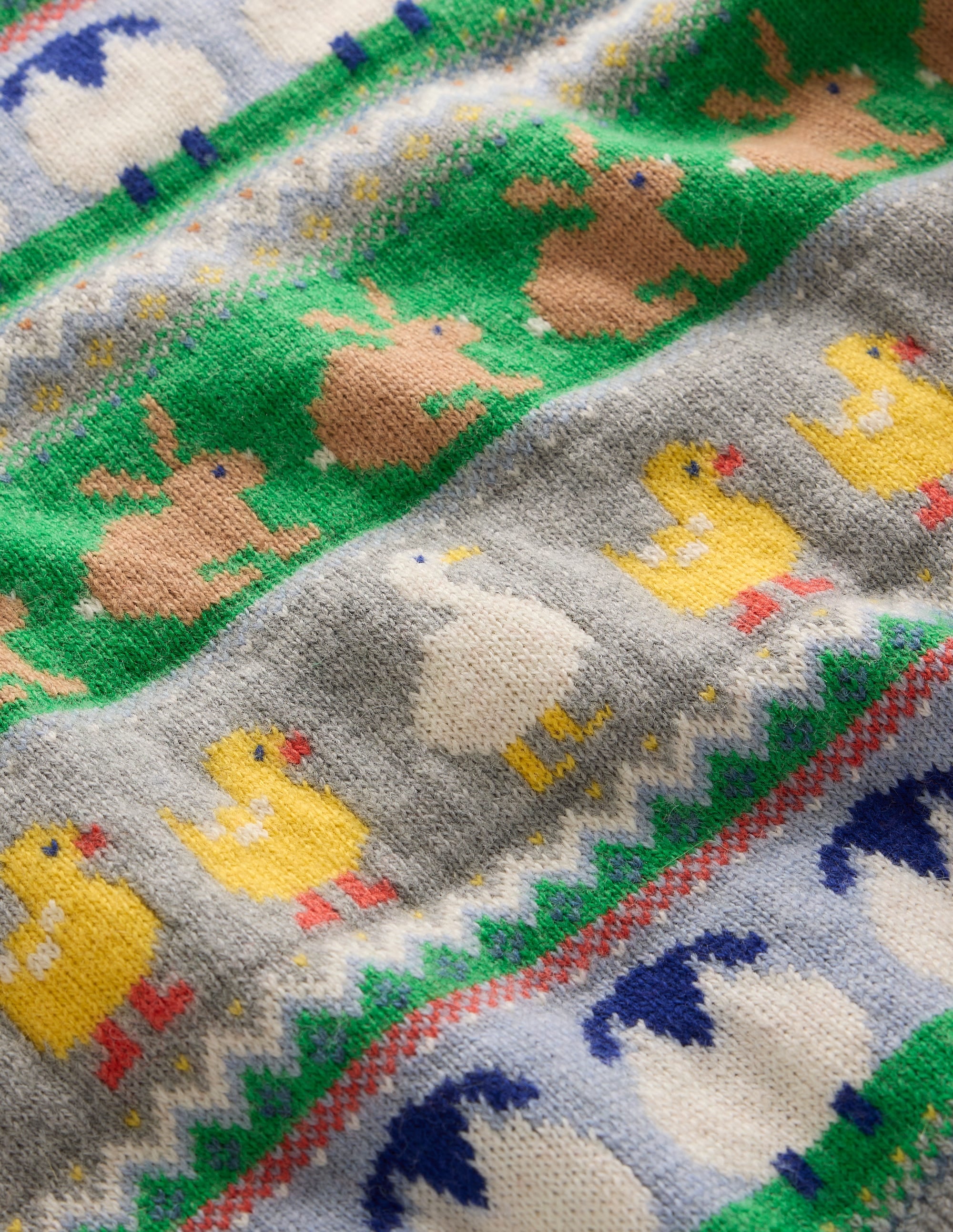 Edie Fair Isle Sweater-Grey Melange, Animal - Image 7