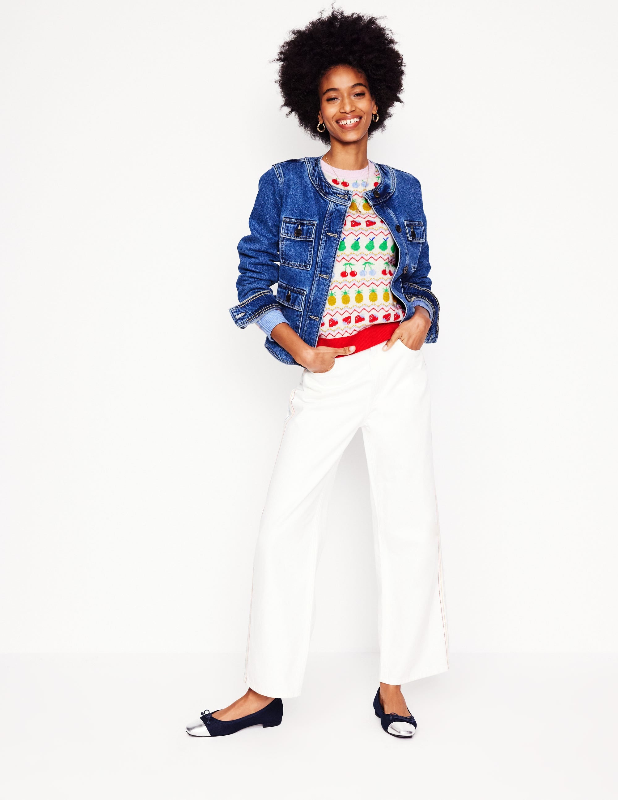 Edie Fair Isle Sweater-Ecru Marl, Fruit - Image 6
