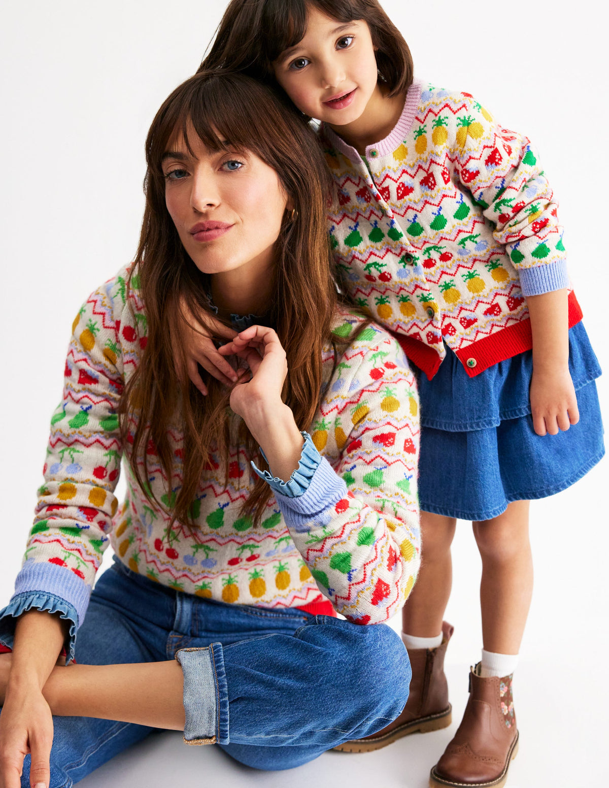 Edie Fair Isle Sweater-Ecru Marl, Fruit - Image 7