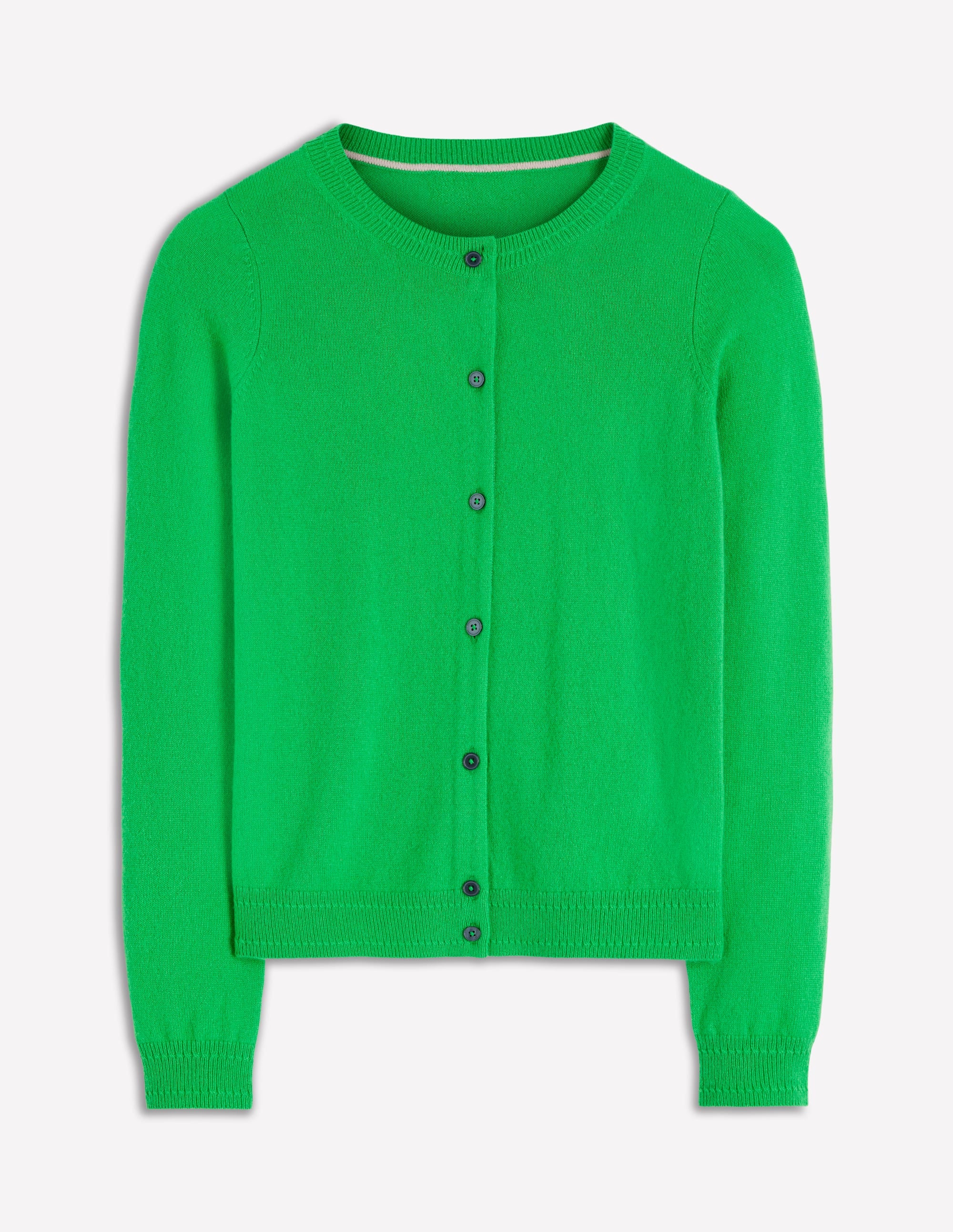 Eva Cashmere Crew Cardigan-Sapling Green | Boden USA