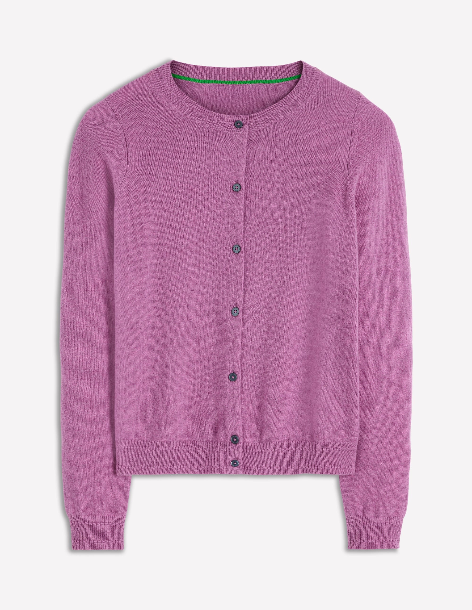Eva Cashmere Crew Cardigan-Clover Purple - Image 6