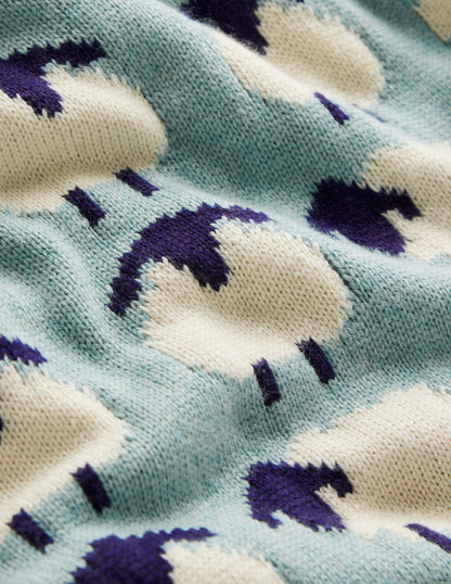 Heather Jacquard Sweater-Seamist Blue, Sheep