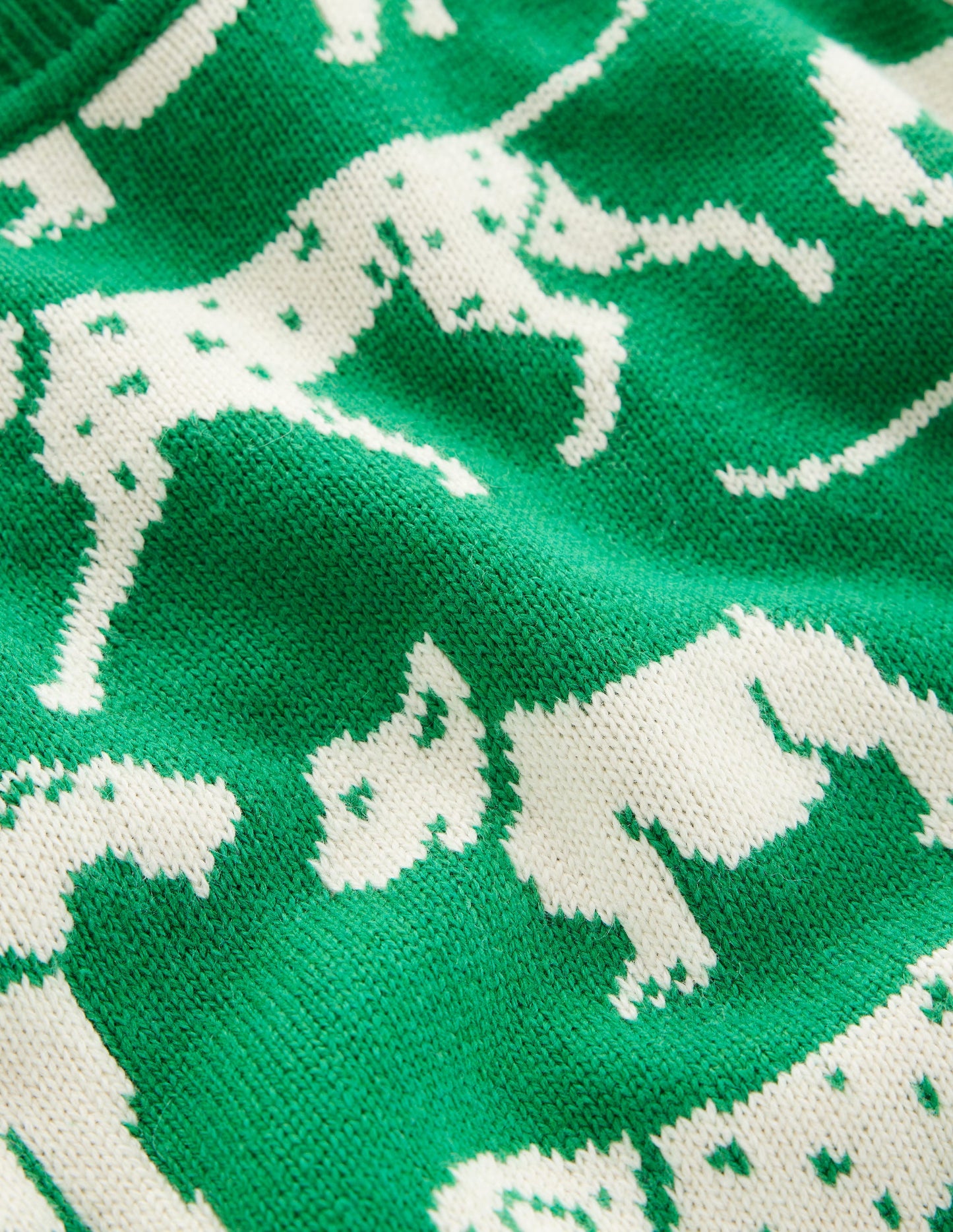 Heather Jacquard Sweater-Sapling Green, Dogs