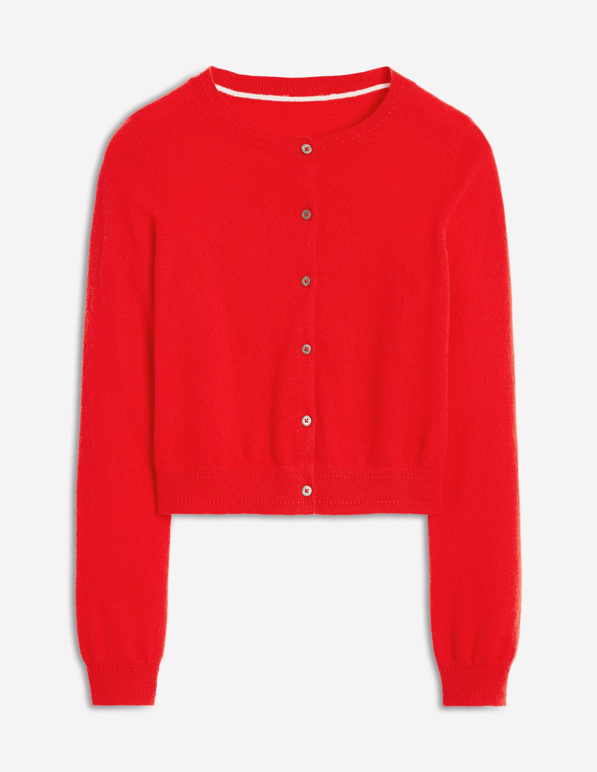 Eva Cashmere Cropped Cardigan-Poppy Red - Image 5