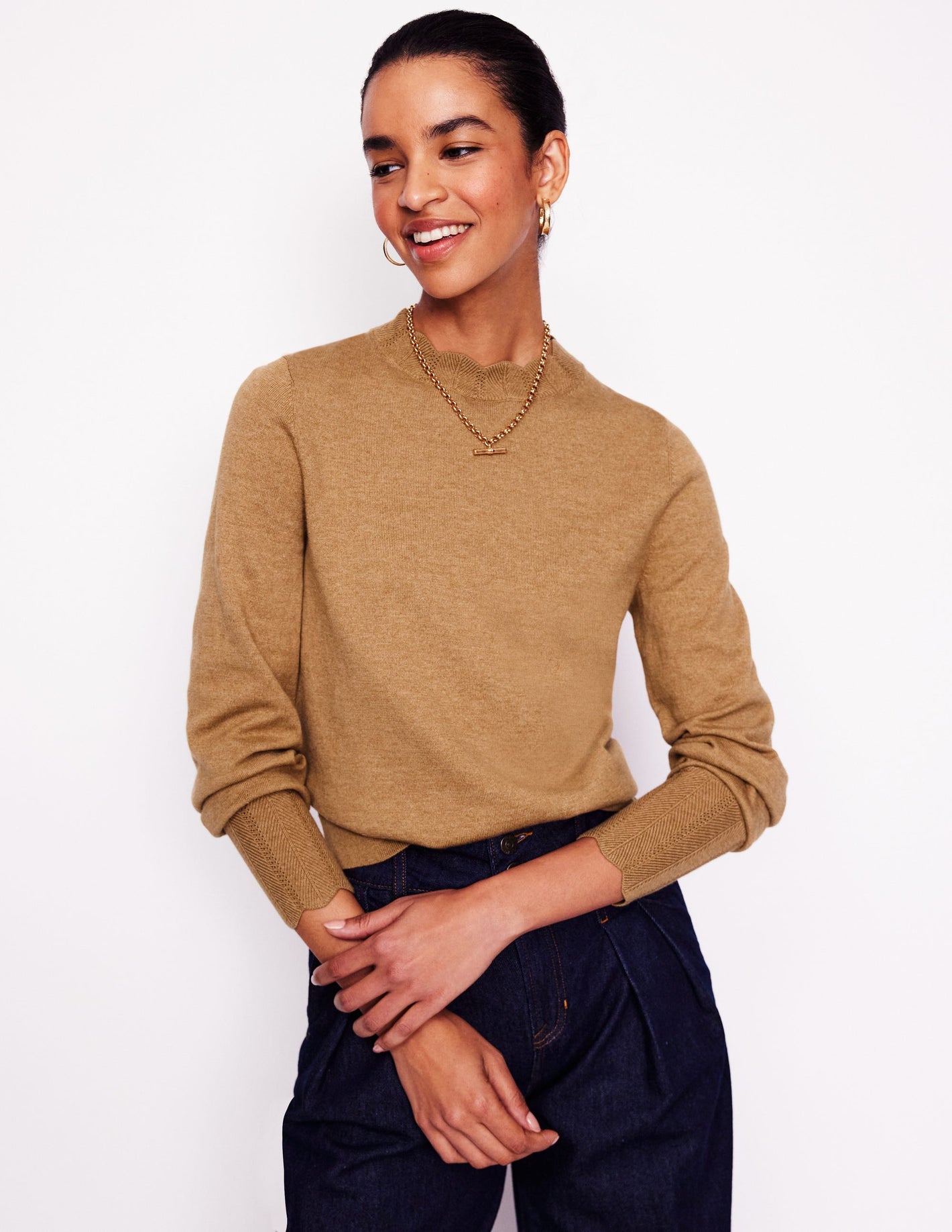 Imi Scalloped Sweater-Fall Leaf