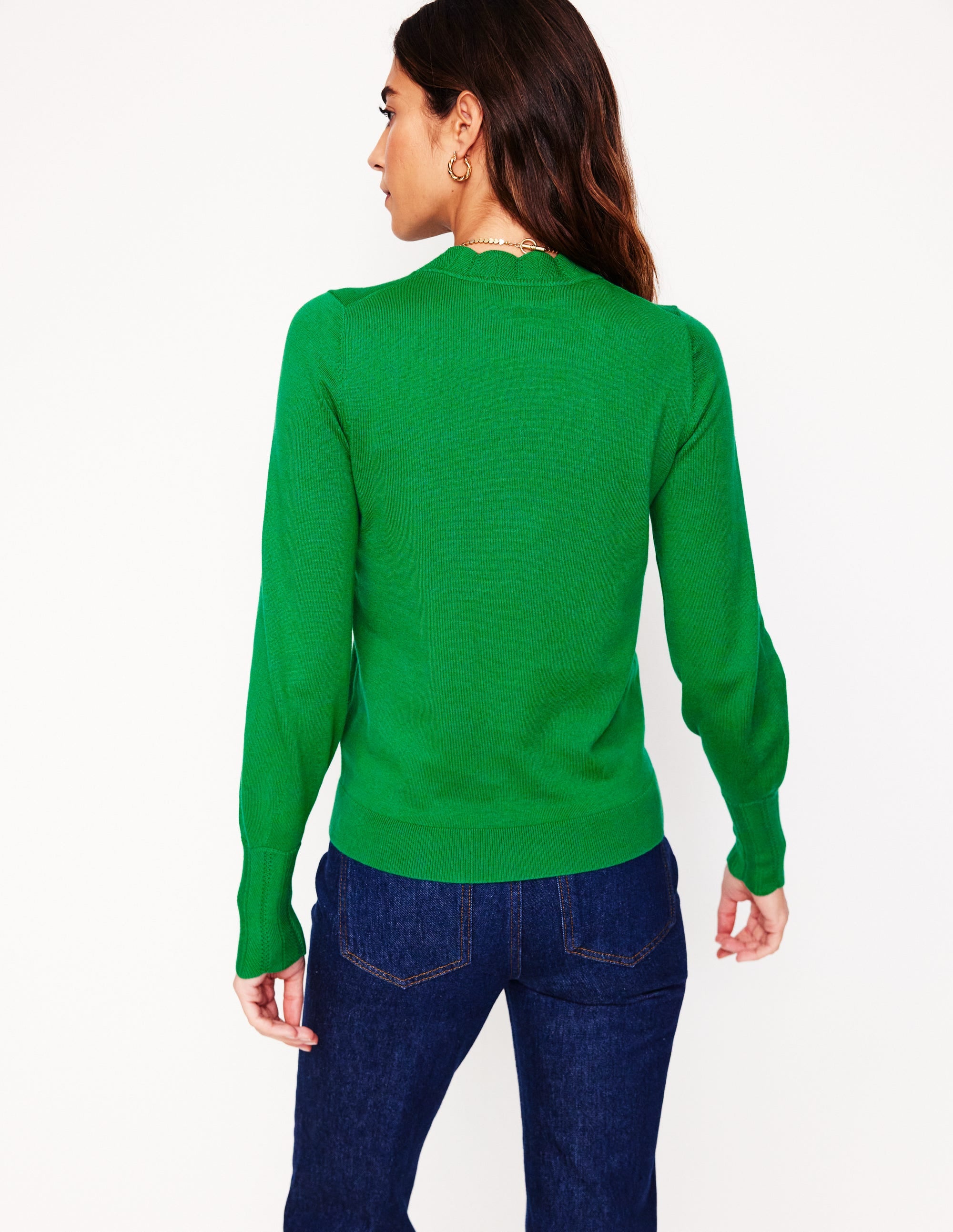 Imi Scalloped Sweater-Rich Emerald - Image 3