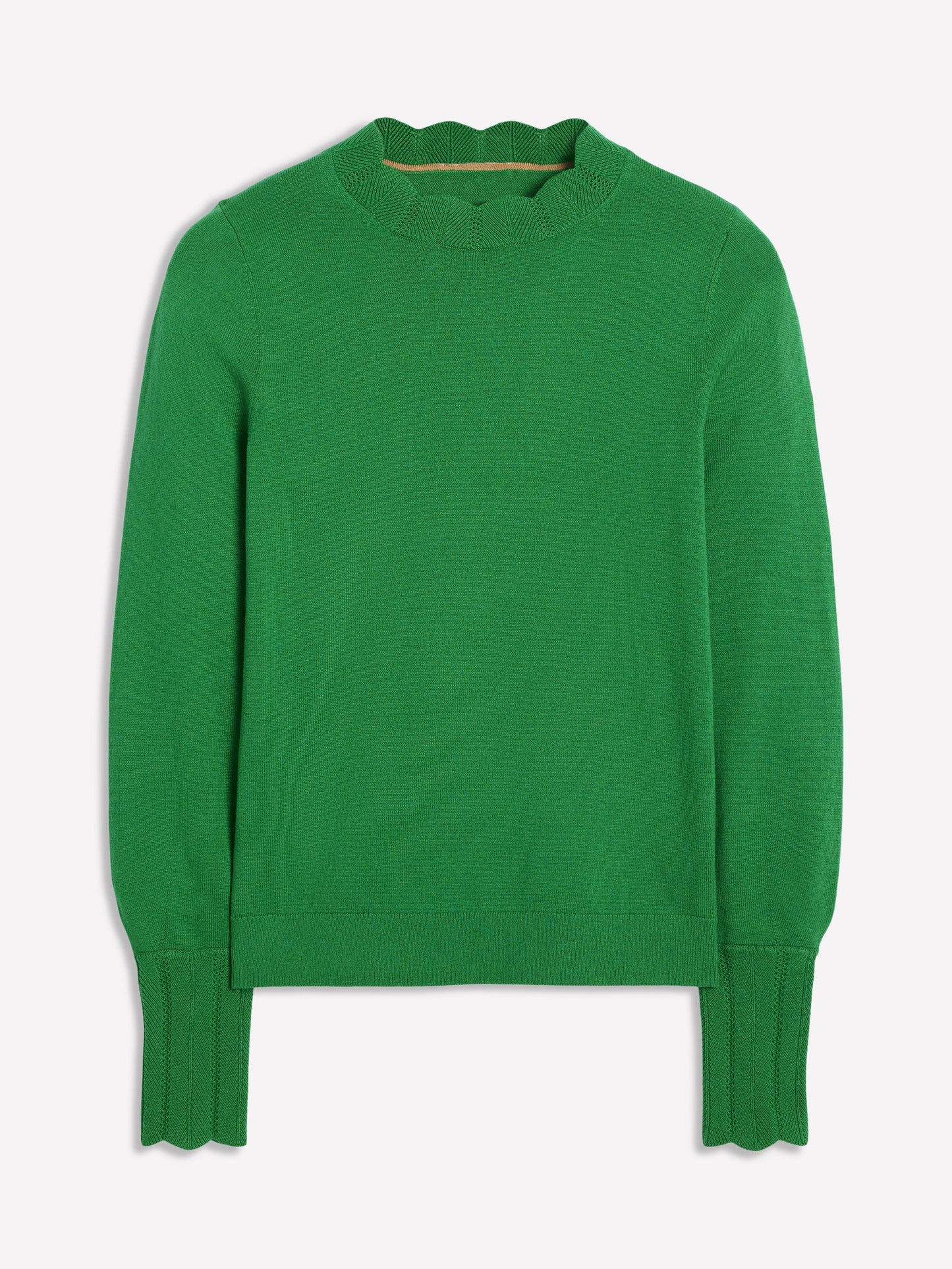 Imi Scalloped Sweater-Rich Emerald