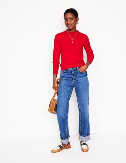 Imi Scalloped Sweater-Strawberry Tart  Red