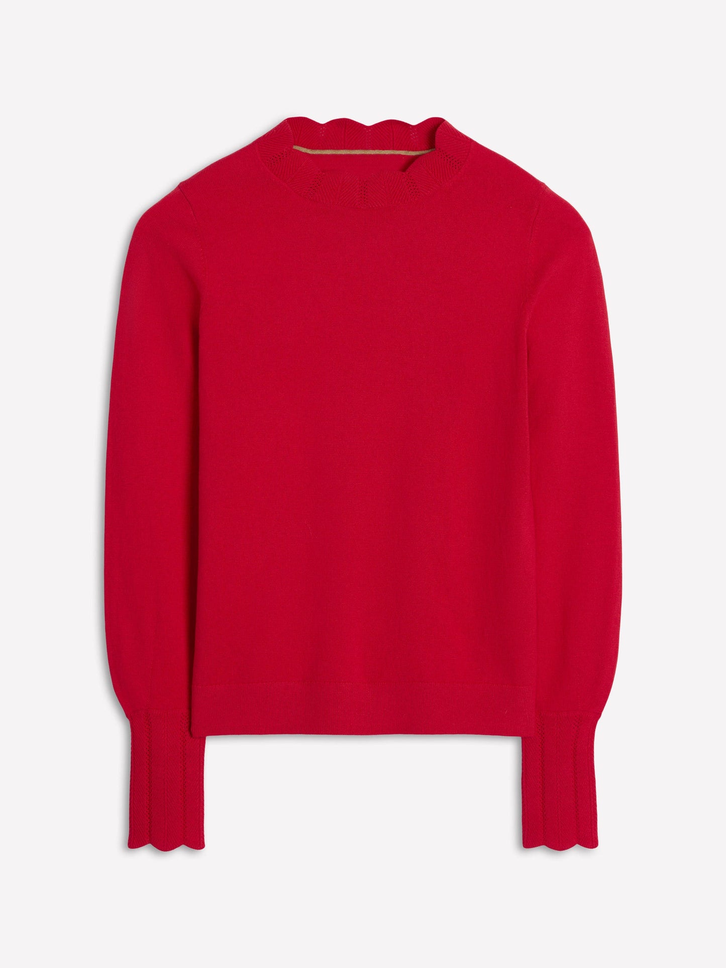 Imi Scalloped Sweater-Strawberry Tart  Red