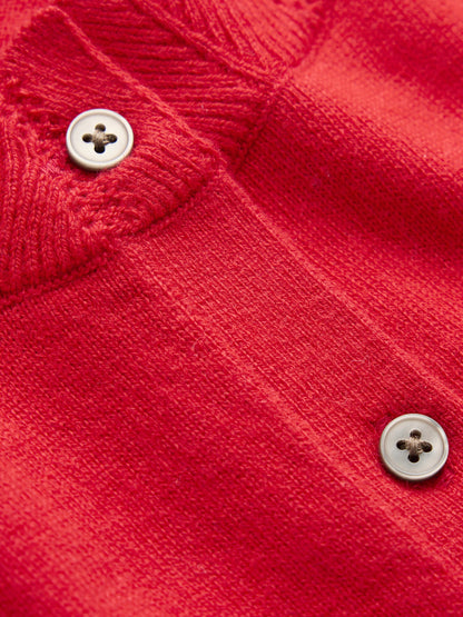 Imi Scalloped Cardigan-Strawberry Tart  Red