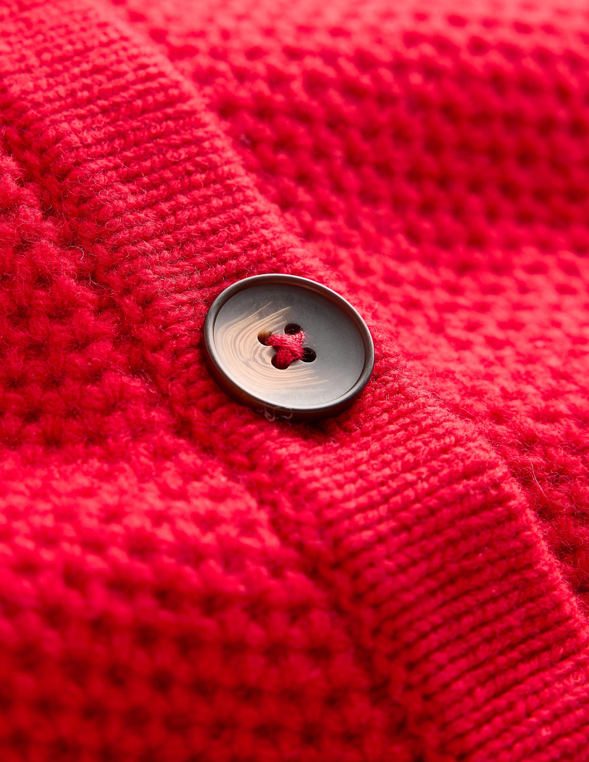 Textured Stitch Cardigan-Rouge Red - Image 6