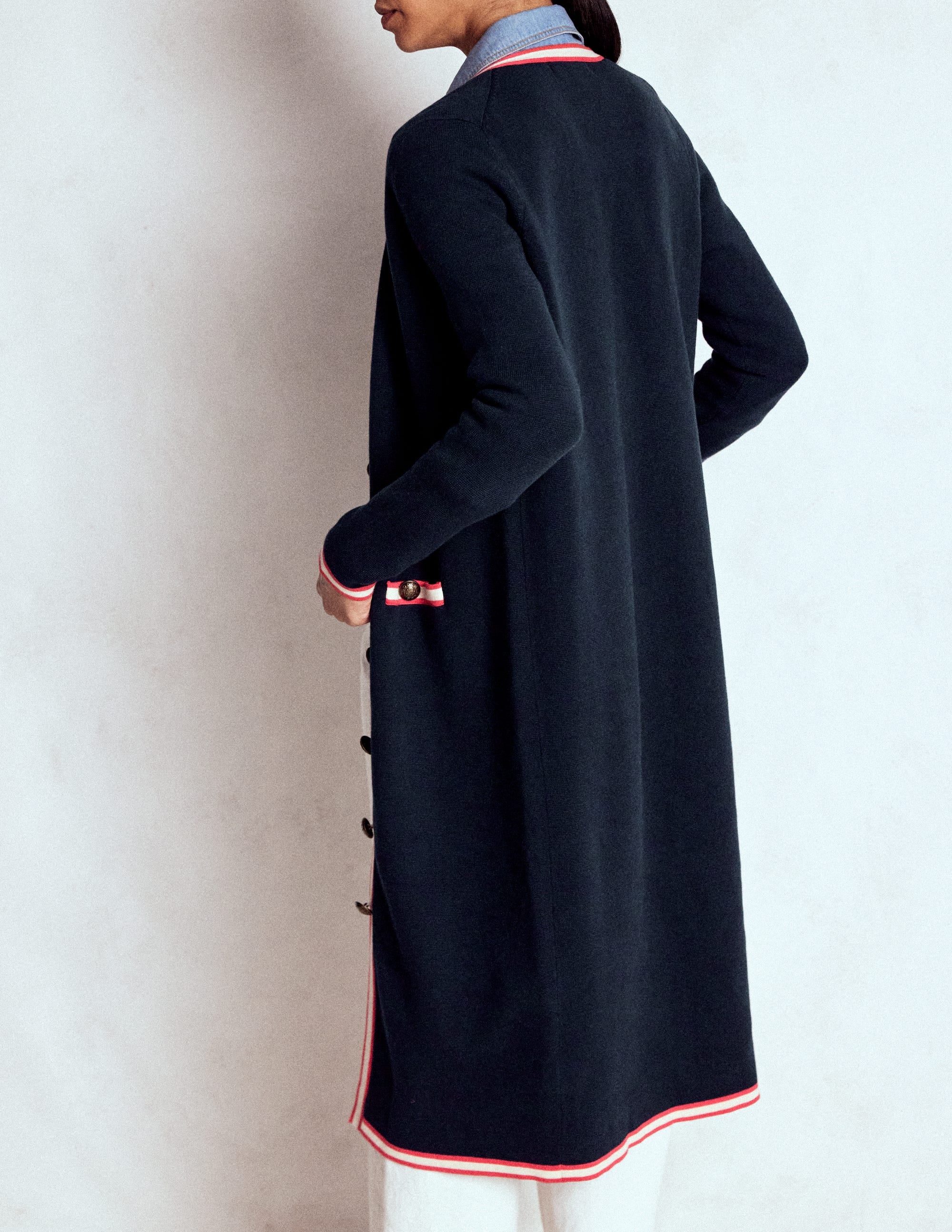 Holly Longline Knitted Jacket-Navy - Image 3