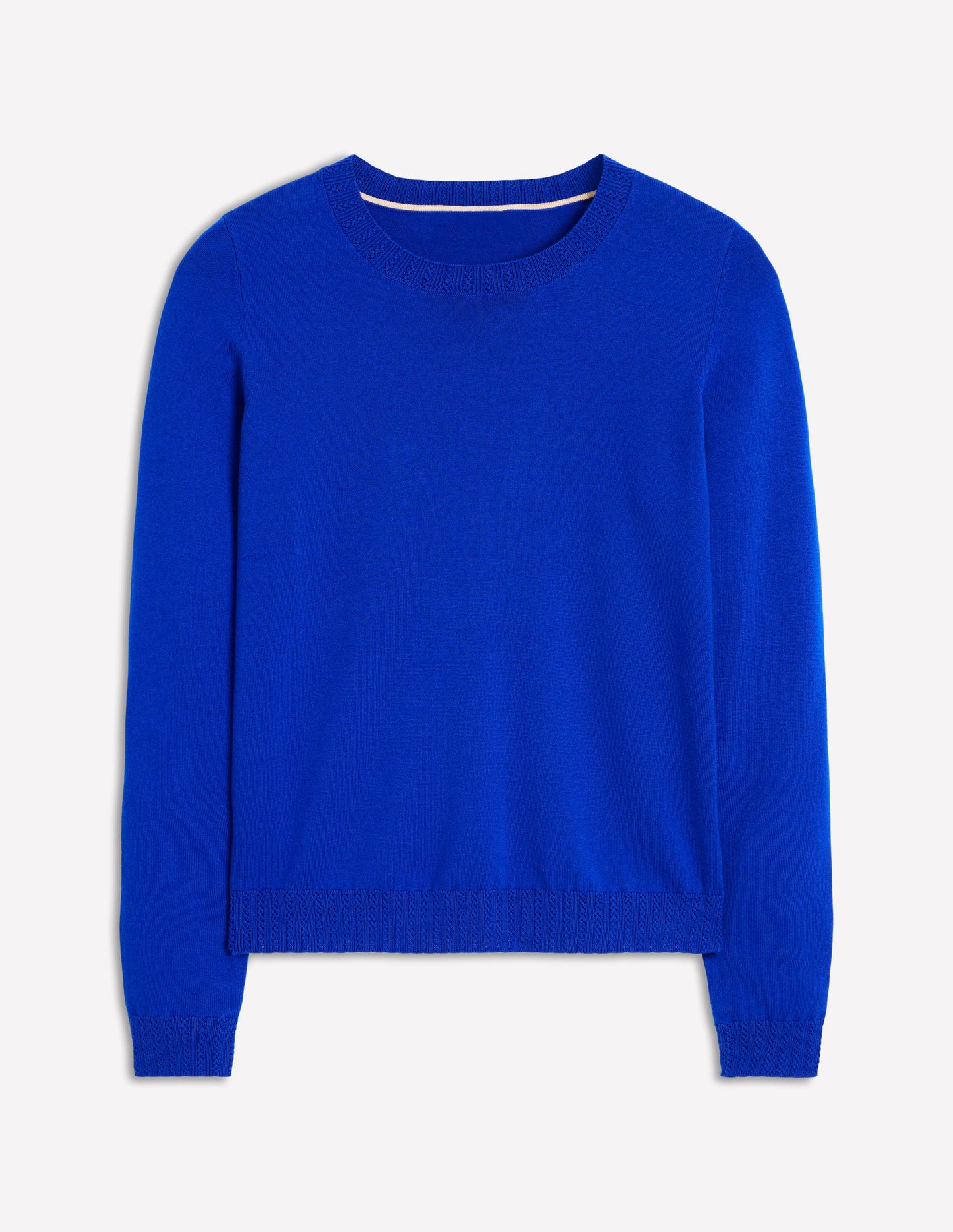 Emilia Cotton Crew Sweater-Bright Blue