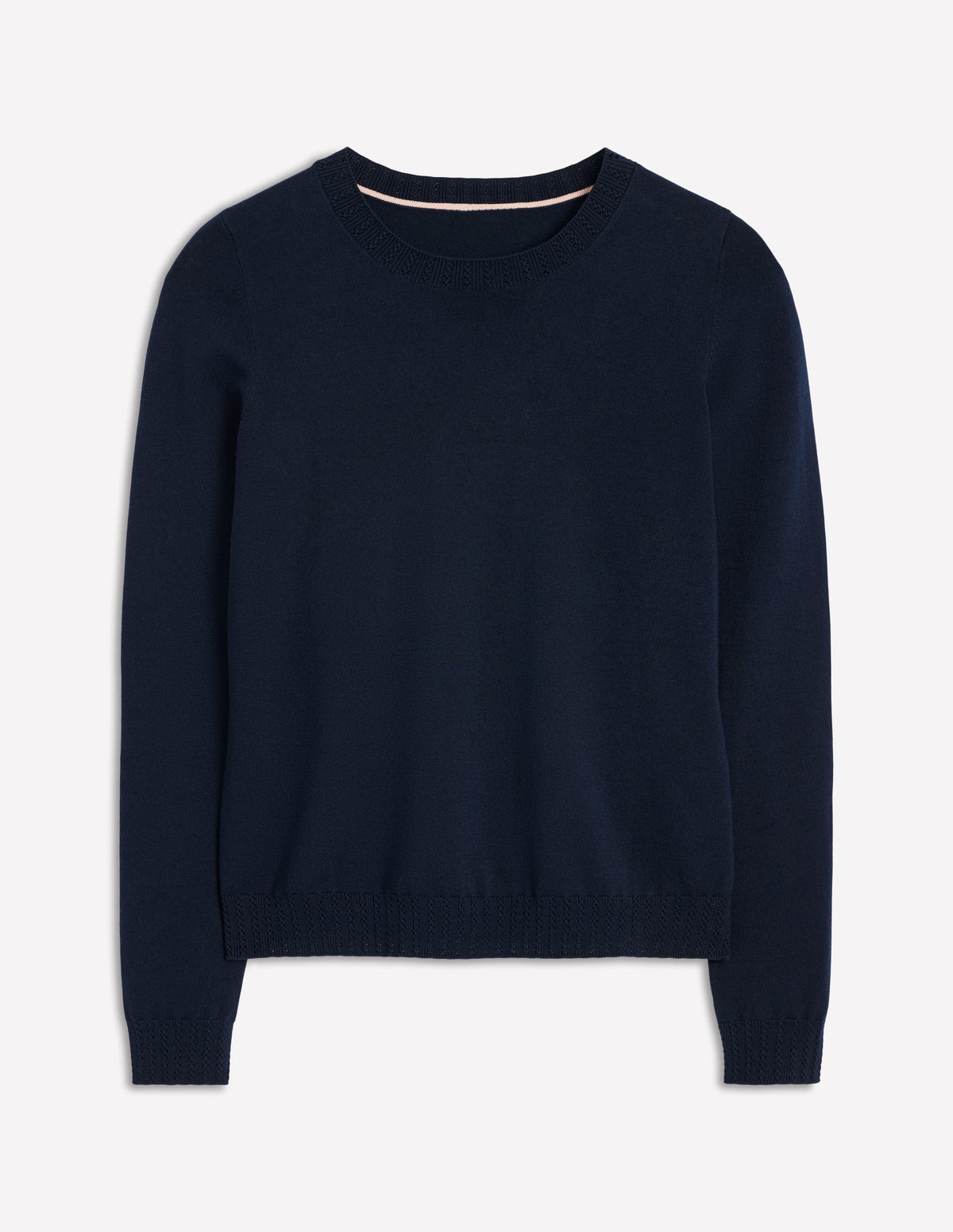 Emilia Cotton Crew Sweater-Navy - Image 7
