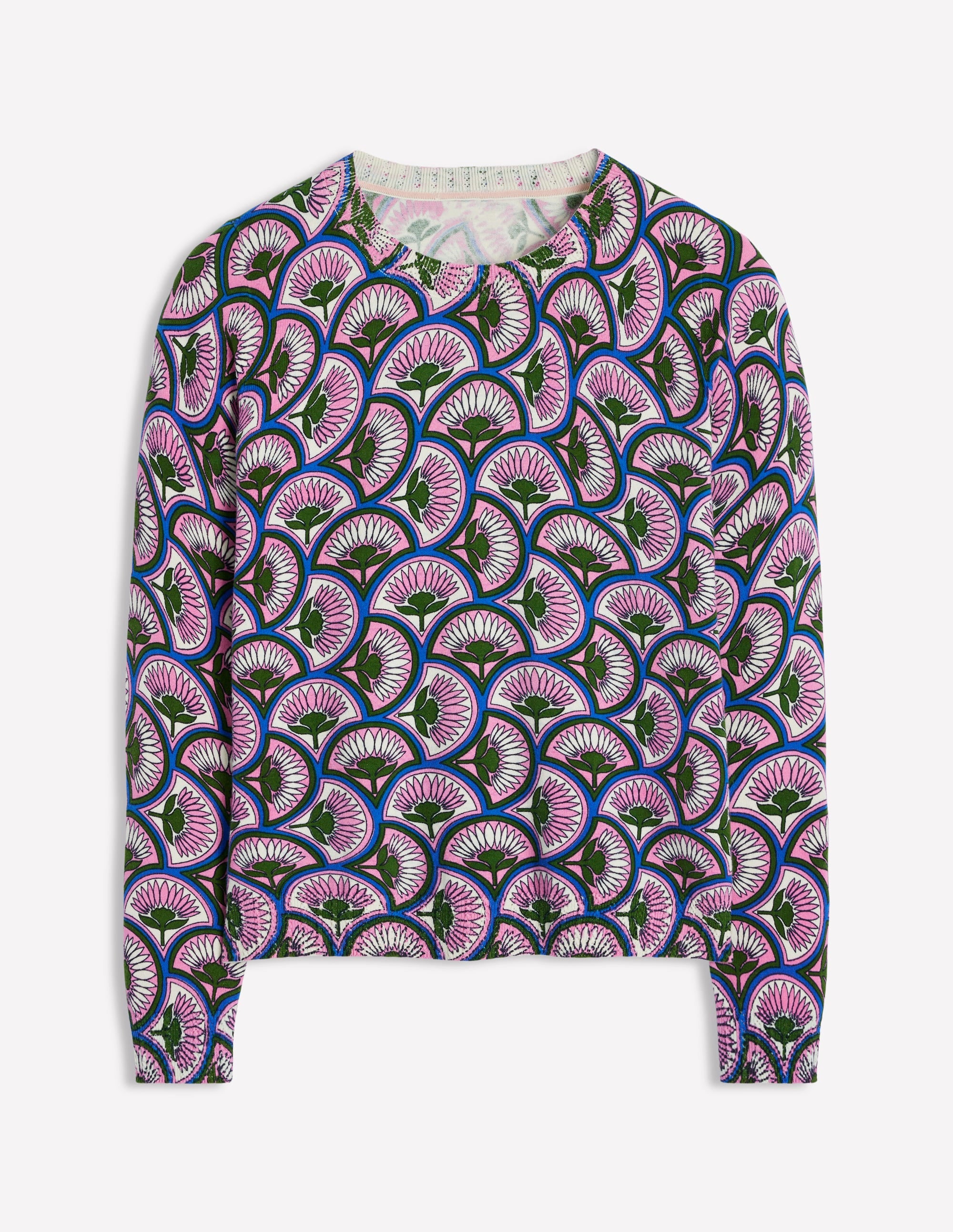 Emilia Cotton Crew Sweater-Soft Lavender Pink, Daisy Arc - Image 5