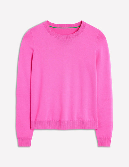 Emilia Cotton Crew Sweater-Tickled Pink