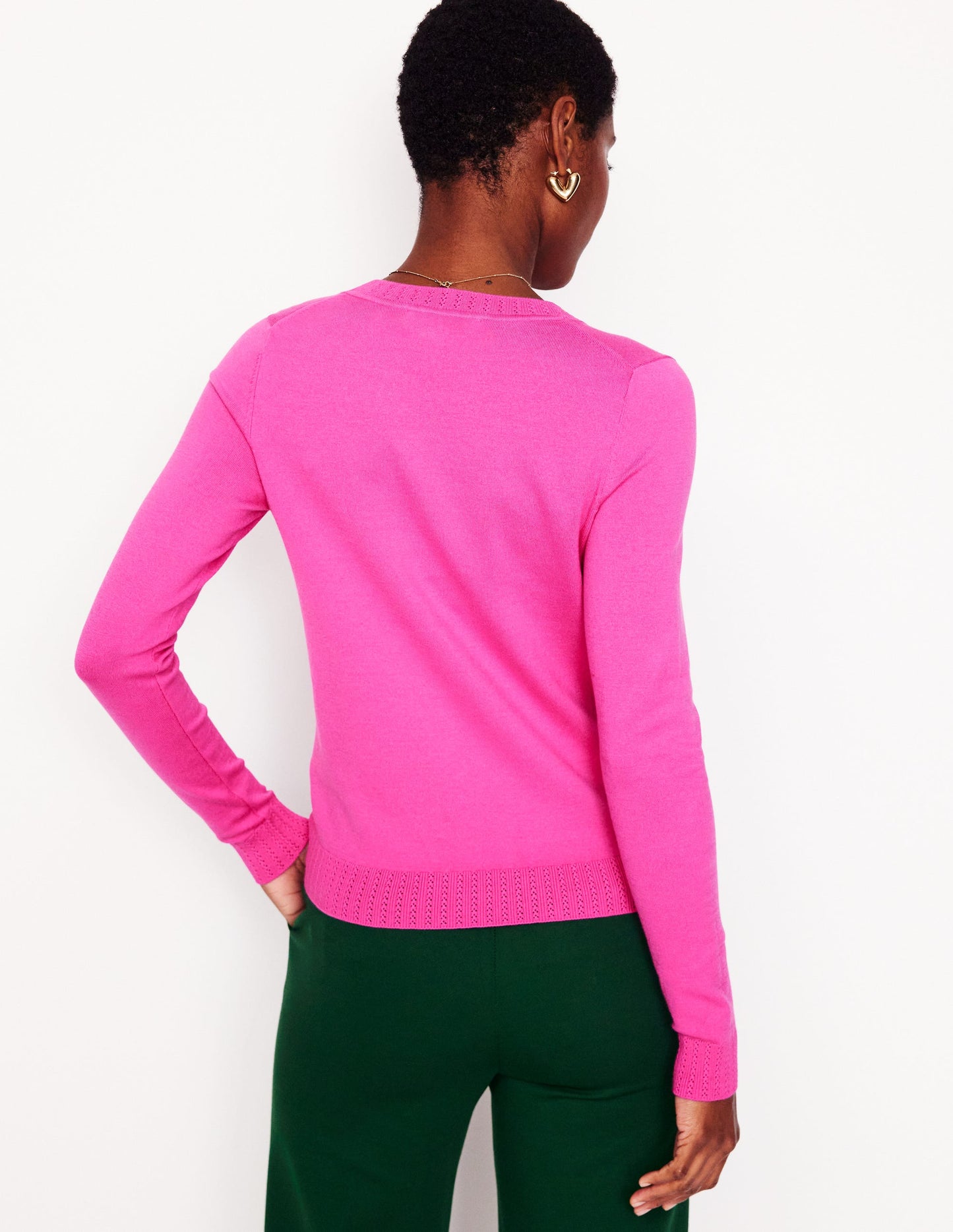 Emilia Cotton Crew Sweater-Tickled Pink