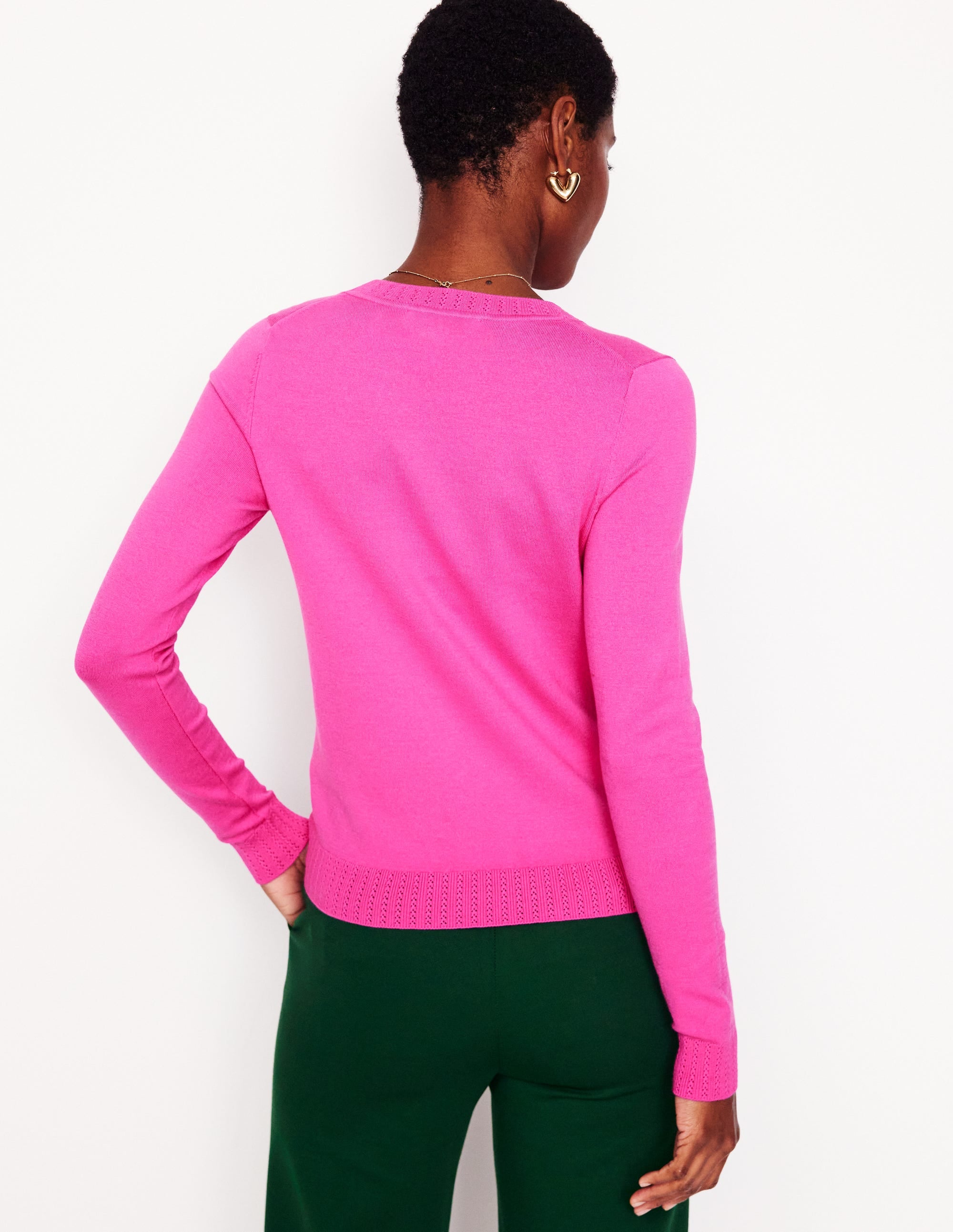 Emilia Cotton Crew Sweater-Tickled Pink - Image 3